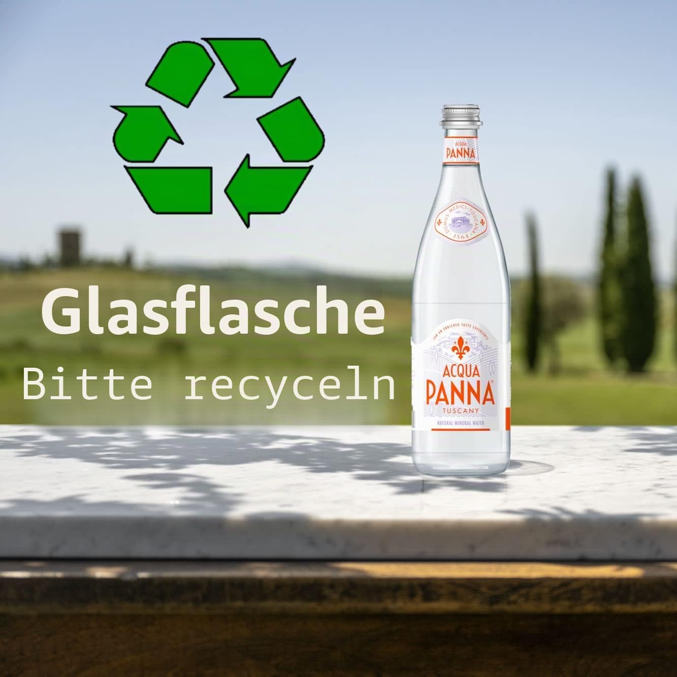 Acqua Panna Natürliches Mineralwasserglas, 12 x 750 ml