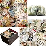 730PCS Vintage scrapbooking Papier, Retro Washi Papier, Tagebuch, alte Zeiten, Buchstaben, Schmetterling, Pflanzenblatt für DIY Dekoration Sammelalbum Bastelarbeiten und Bastelprojekte