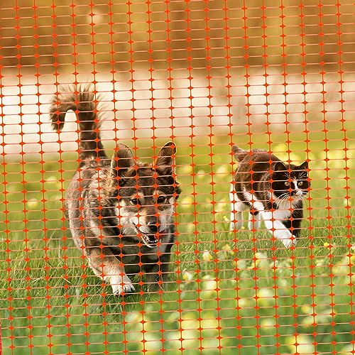 HENGMEI 1x30m Absperrzaun Bauzaun Begrenzungszaun, Nutztierzäune 100 cm hoch Schutznetz aus Kunststoff Geschnitten Werden Mobiler Zaun Hühnerzaun Geflügelzaun für Geflügelgehege Warnnetz, Orange