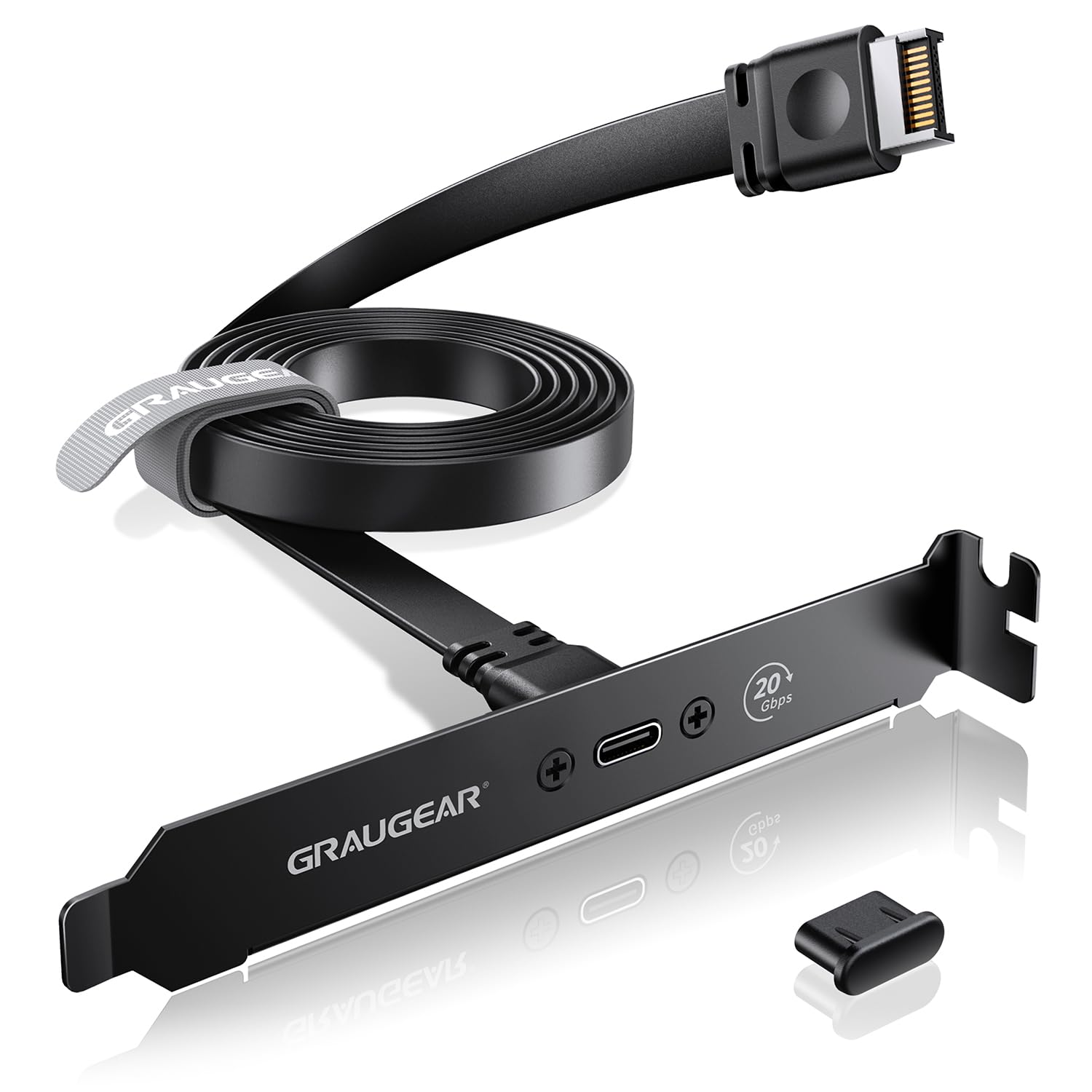Photo 1 of GRAUGEAR USB-C Front Panel Adapter Cable - 20Gbps Type-E Extension