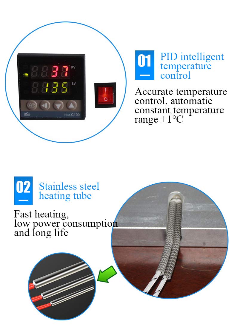 Hanchen Commercial BOPP Film Shrinking macchina imballatrice in cellophane termorestringente pellicola sigillante con piastra di riscaldamento a temperatura costante (200 x 300 mm)