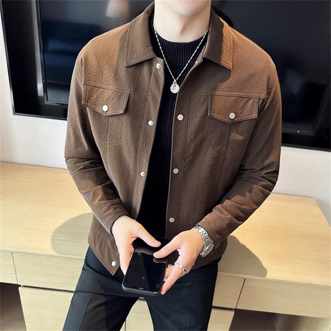 Męskie wiosenne skórzane kurtki motocyklowe z nadrukiem biznesowym PU Streetwear kurtka towarzyska