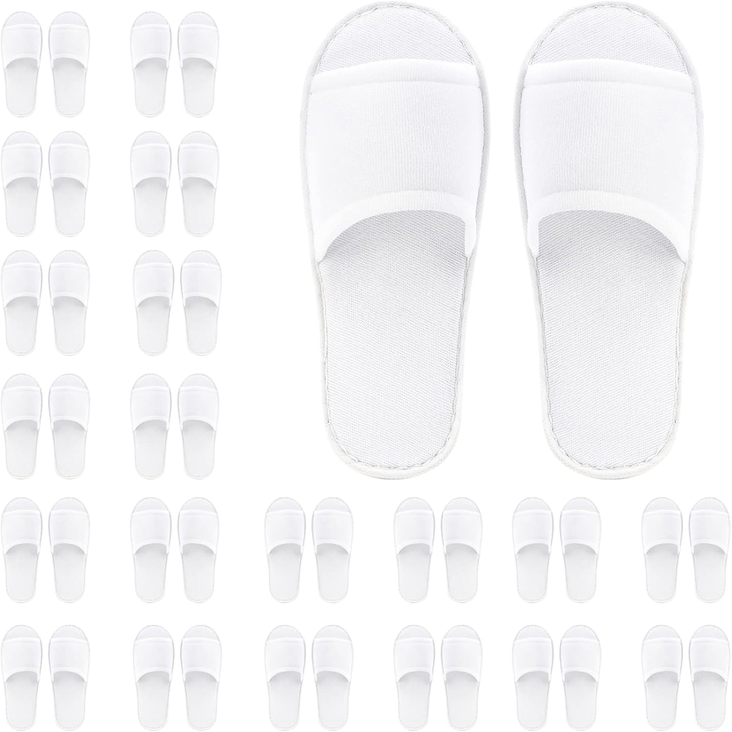 Frcctre 20 Pairs Disposable Slippers, Open Toe Comfortable Cotton