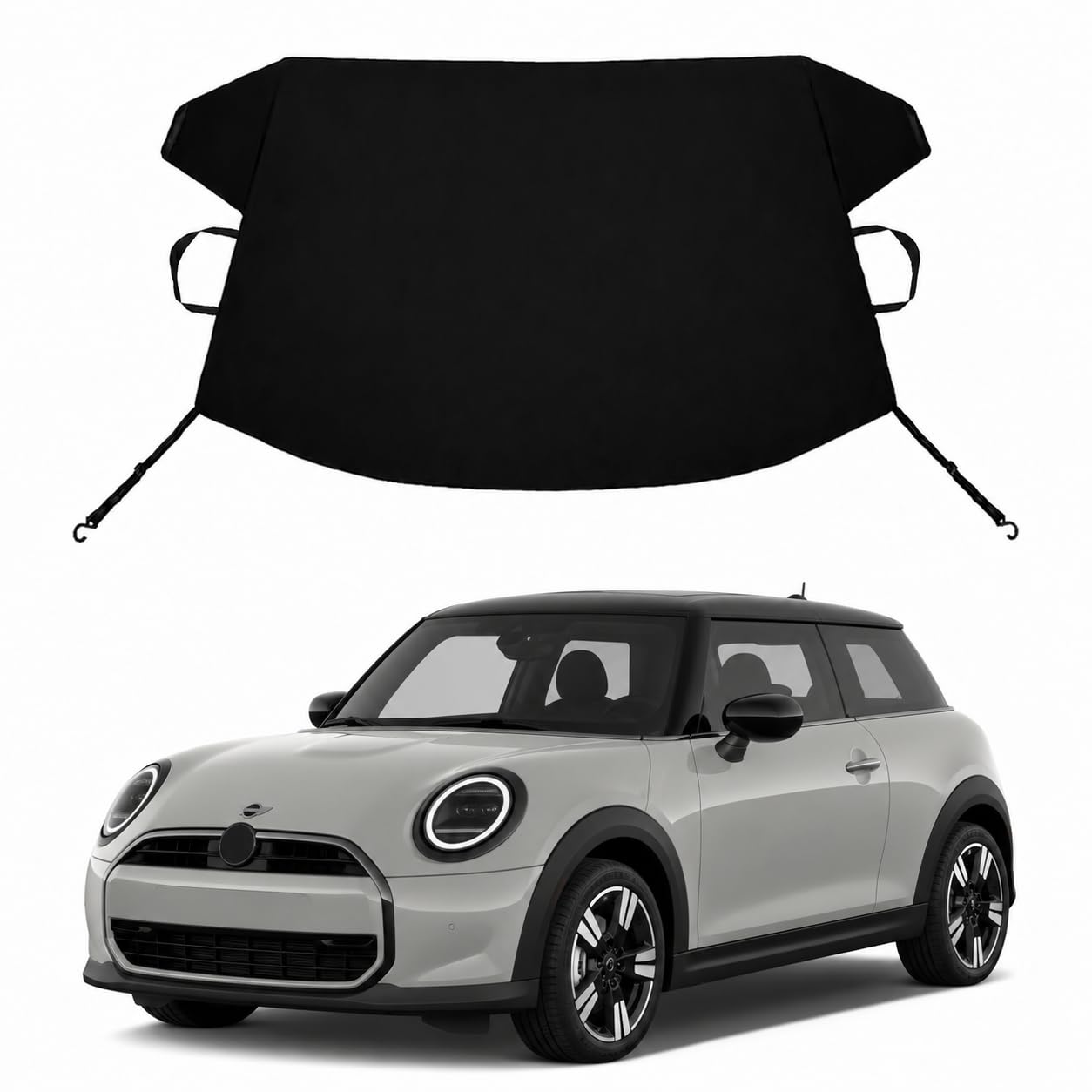mini Cooper Custom Windshield Cover for Ice and Snow BMW mini Cooper Heavy Duty 600D Oxford Fabric Windshield Protector Fit Waterproof Frost Snow Cover Winter Car Accessories