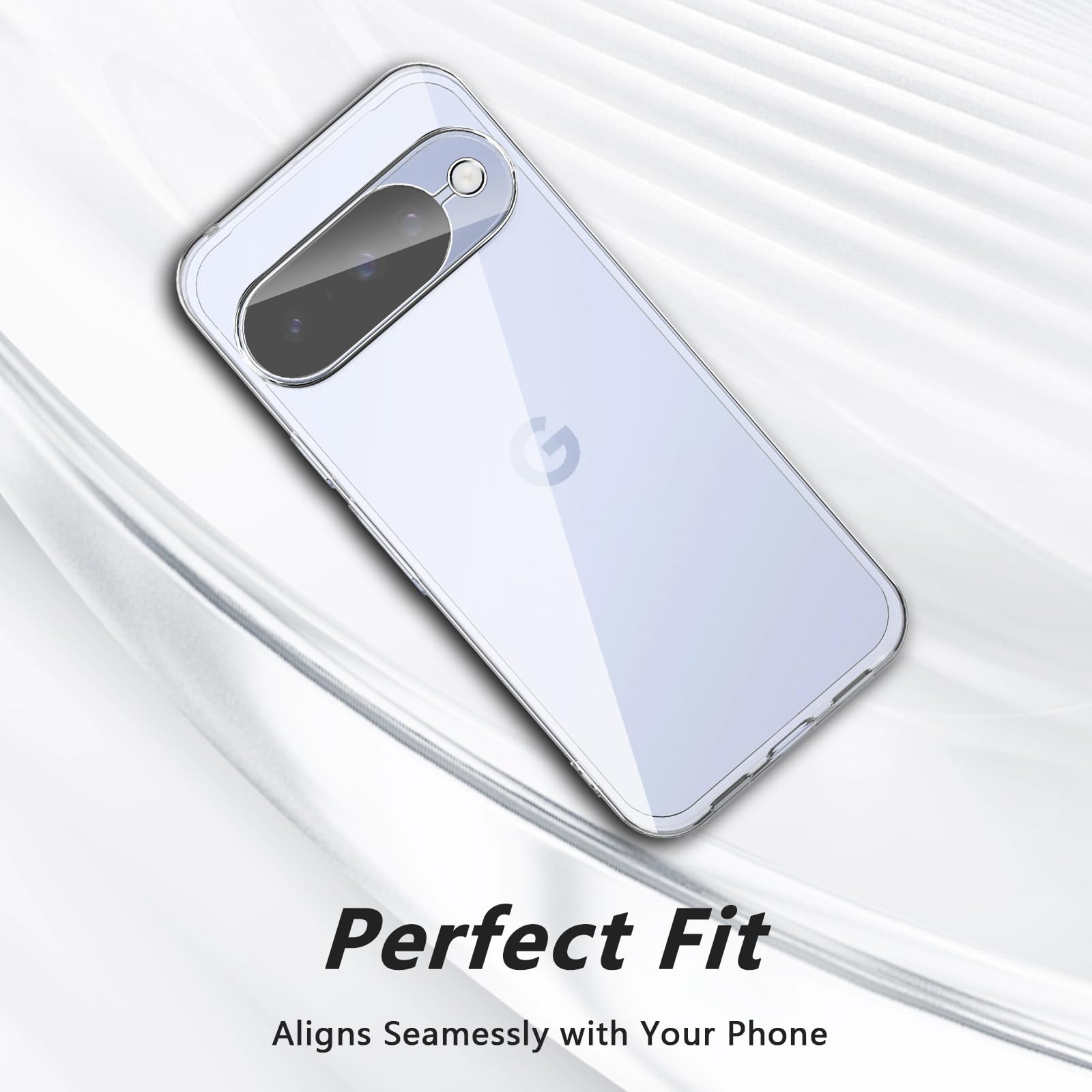 Ciecz Crystal Cover do Google Pixel 10 5G Case, Anti-Scratch Protection Case z 2 sztukami folii na aparat, przeciw żółknięciu, silikon TPU