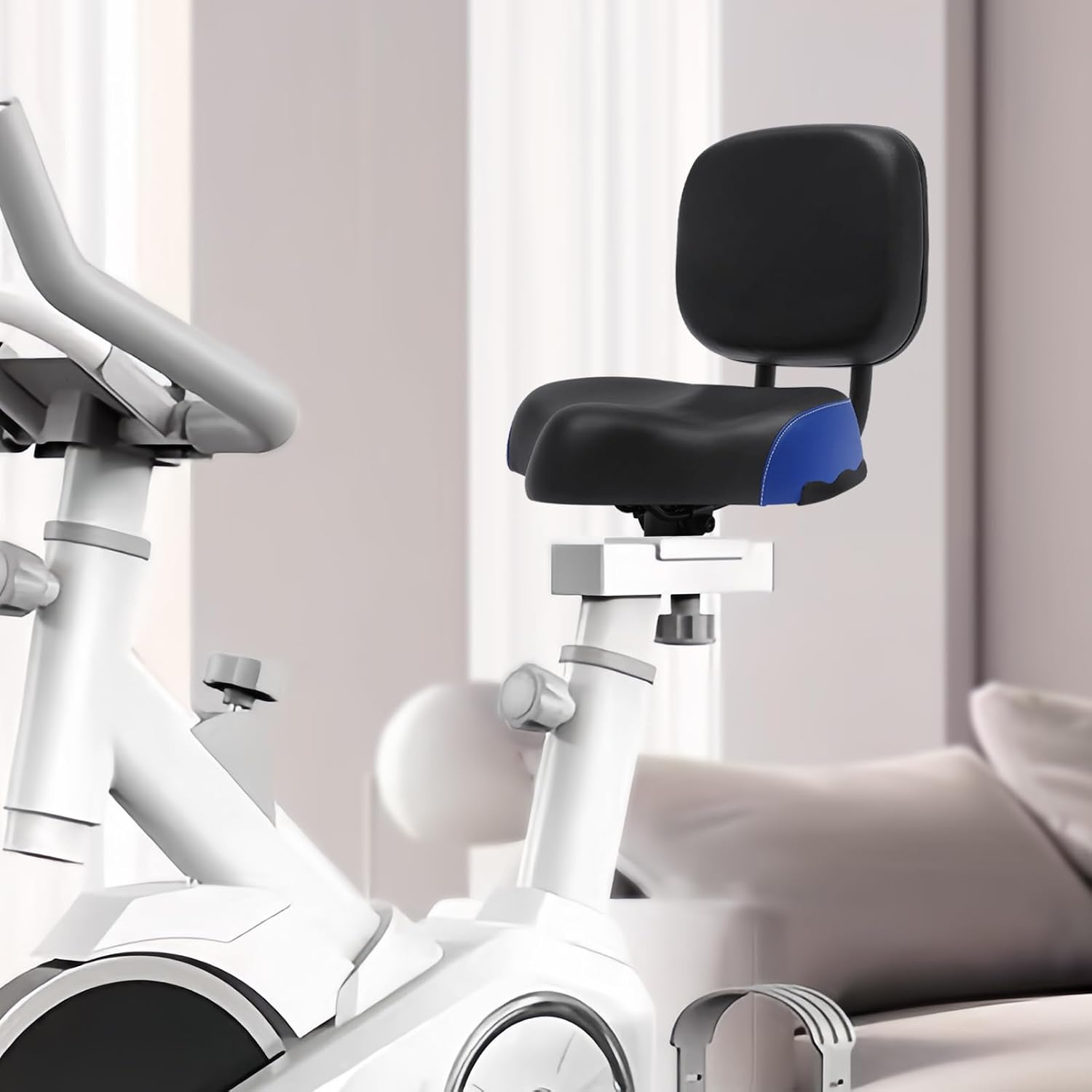 Bike Seat with Backrest, Bicycle Tricycle Saddle Seat with Back Support,Comfortable Wide Bike Seat Cushion Replacement for eBike, Tricycle, Big Bikes, Height Adjustable