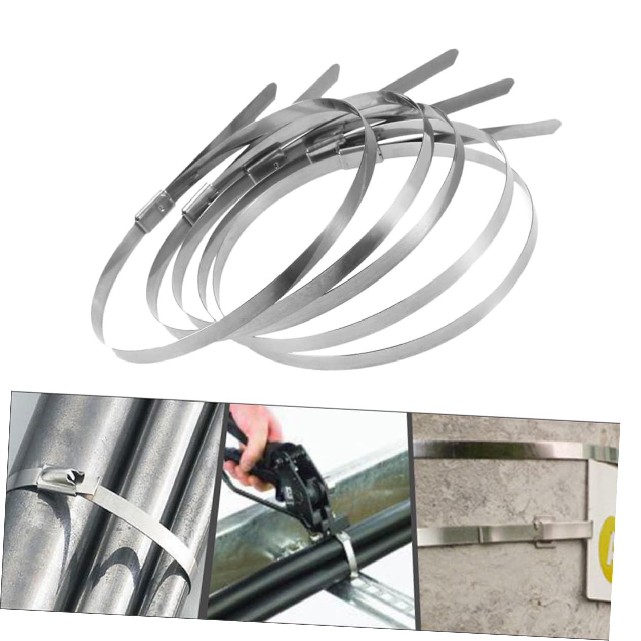 Mikikit 200pezzi Fascette Stringicavo in Acciaio Inox Autobloccanti per Cavi di Scarico Fascette per Cavi Induzione per Barche e Uso