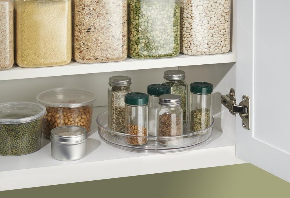 MetroDecor Lazy Susan Regular Turntable Spice Organizer - Clear