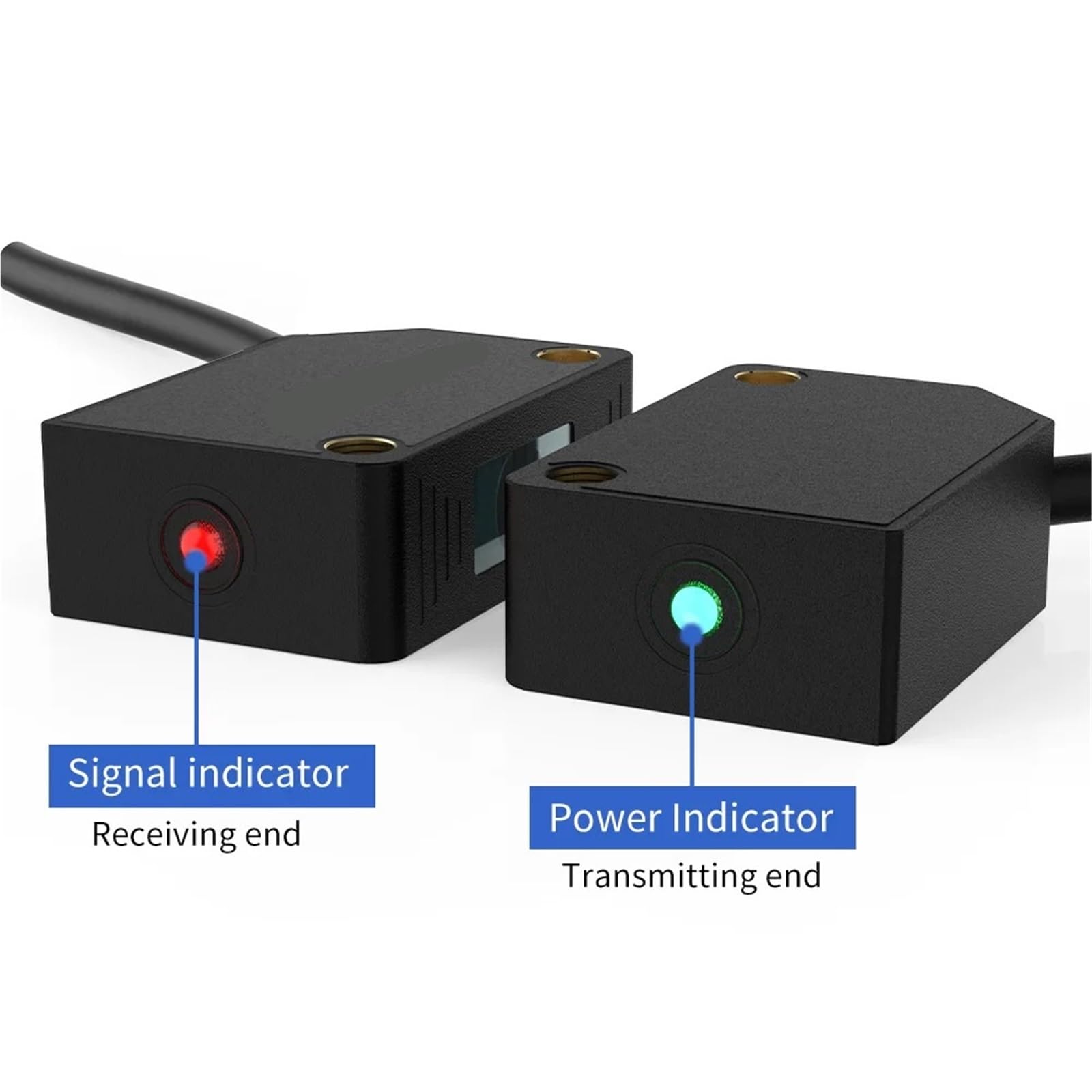 1 pz Sensore Laser Raggio infrarosso Punto visibile Fascio Passante NPN PNP 12-24 VDC Interruttore fotocellula Quadrato con Staffa(10M DC 3-wireNPN No)