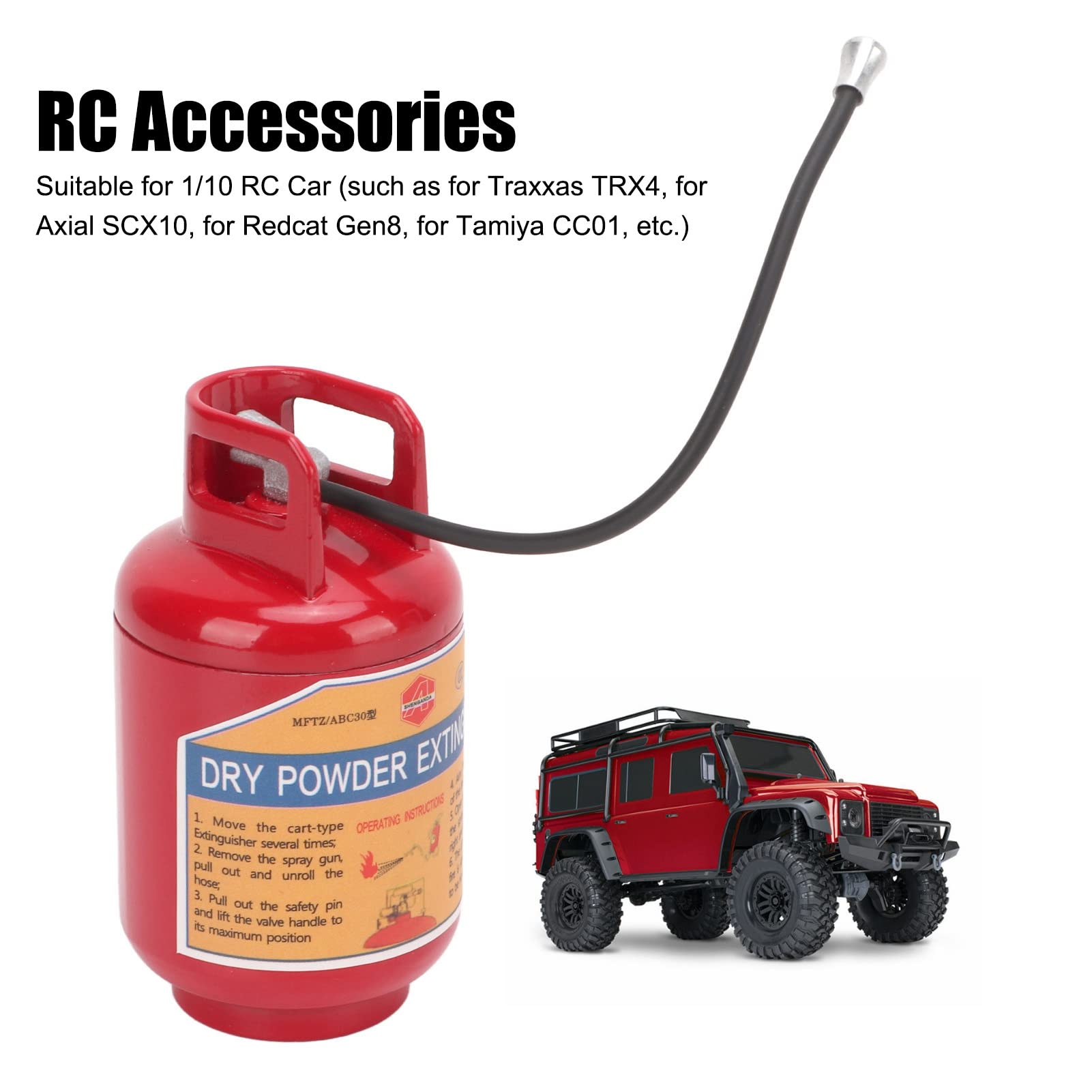 RC Car Gaśnica Dekoracja, Dla Modeli Skali 1/10, Stop Cynku, Wysoka Symulacja Projekt, Lekki, Przenośny, Uniwersalny Pasuje Do Osiowych SCX10
