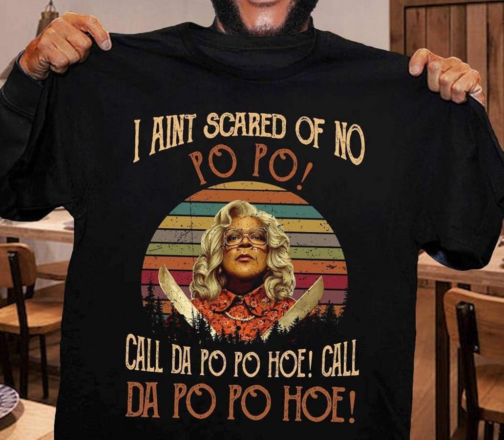 Vista 4 de I Aint Scared Of No Po Po Call Da Po Po Hoe, Call The Po Po, Call The Po Hoe Madea Funny Meme, Retro Vintage T-Shirt, Funny Sarcasm, Tank Top
