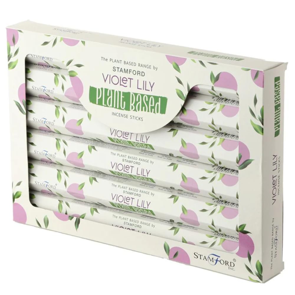 6x Premium Plant Based Stamford Hex Incense Sticks - Violet Lilly - Incence Sticks & Cones