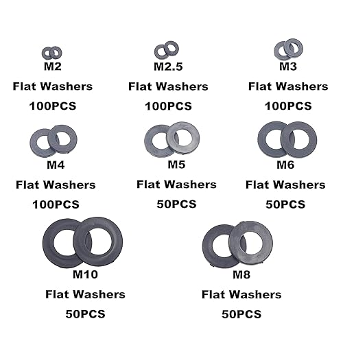 Miniatura 2 de MCMASKE 600 piezas métricas M2 M2.5 M3 M4 M5 M6 M8 M10 arandelas planas de nailon espaciadores arandelas de plástico kit surtido (negro)