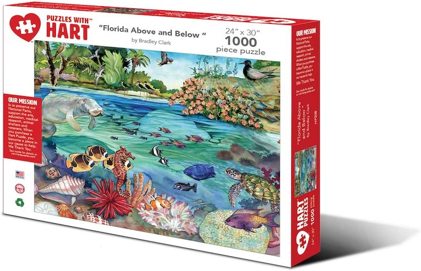 Hart Jigsaw Puzzle 1000 Piece 24" x 30" X-Large Florida Above and Below by Bradley Clark
