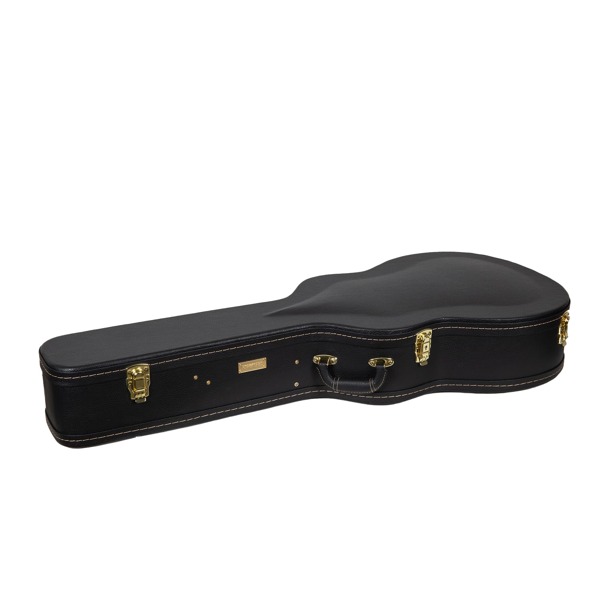 Crossrock 43,2 cm (17 Zoll) Jazz-Gitarrenkoffer für Archtop Hohlkörper-Gitarren, schwarzes Finish, abschließbarer Riegel, Aufbewahrung, passend für Gibson Gibson L5/ES-300/ES 350T, Epiphone Broadway