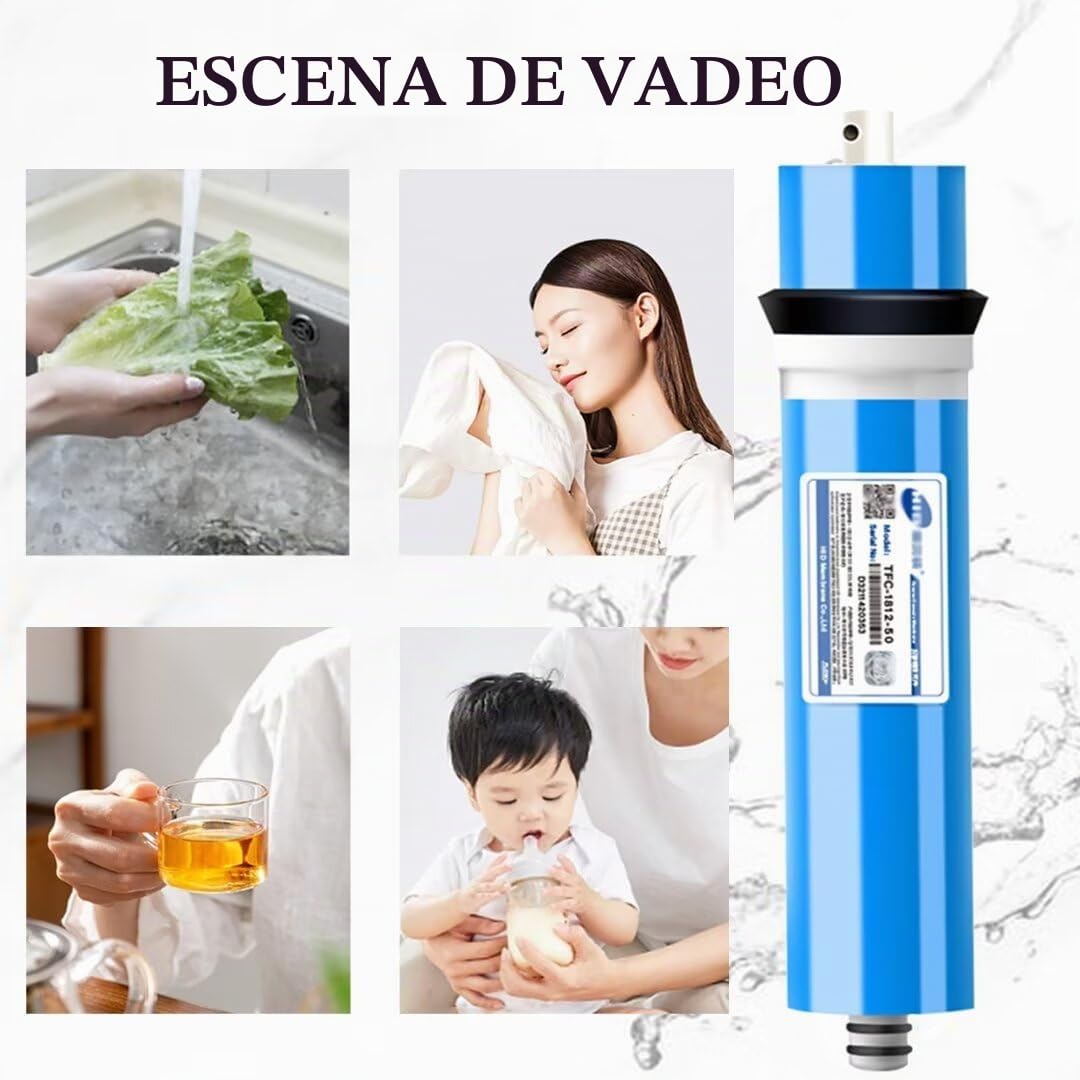 Membrana de ósmosis inversa, repuesto de filtro de agua de membrana RO 3013-600GPD, filtro de repuesto universal compatible para purificador de agua doméstico, sistema de ósmosis inversa, filtros de