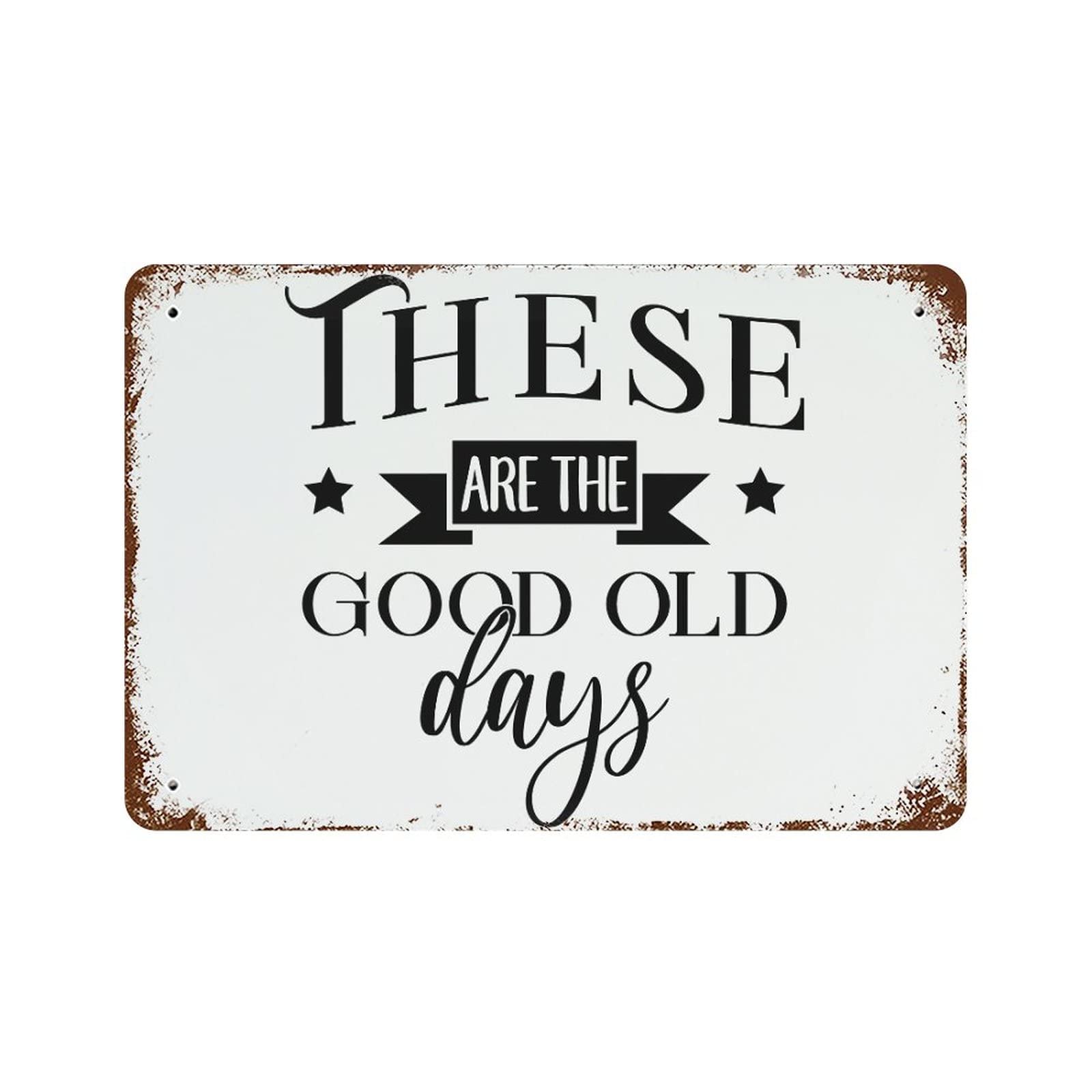 Panneau aluminium These Are The Good Old Days décor de jardin vintage 30x45 cm