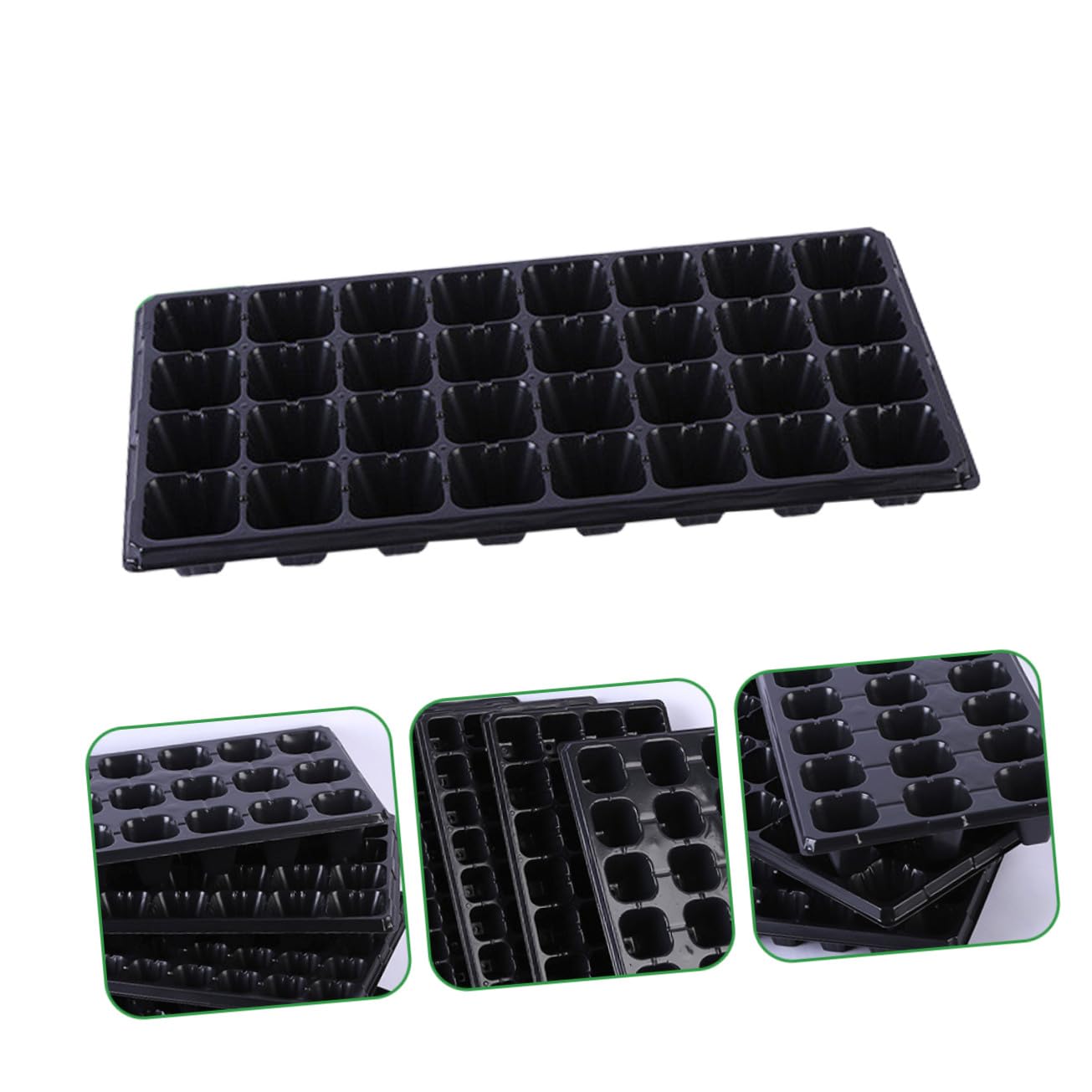 UPKOCH Lot de 10 Plateaux de Germination en Plastique Épaissi pour Semis, Kit de Culture de Plantes Résistant la Sécheresse, pour Jardinage Extérieur