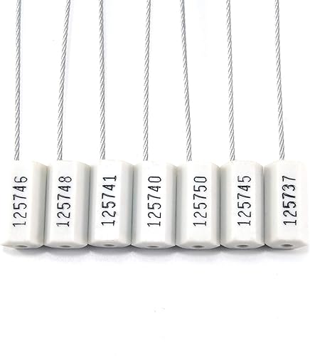 Miniatura 4 de Sellos de cable de seguridad de 19.7 in, sellos de metal antimanipulaciones, candado autobloqueante, etiquetas de seguridad numeradas en serie