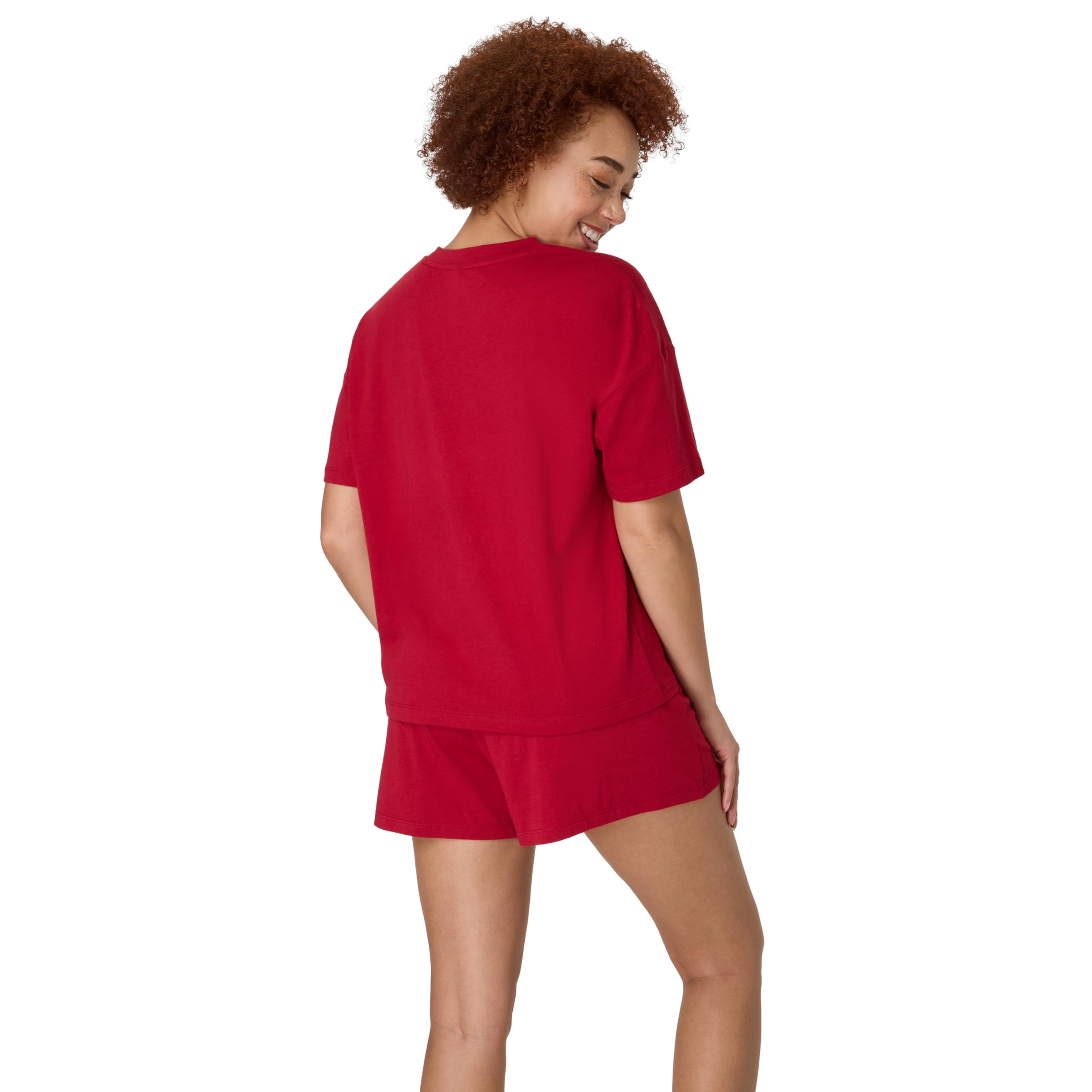 Hanes Originals 2 Piece Lounge Set, Comfywear Supersoft Boxy T-Shirt & Sleep Shorts Loungewear Set Juego de Pijama Mujer (Pack de 2)