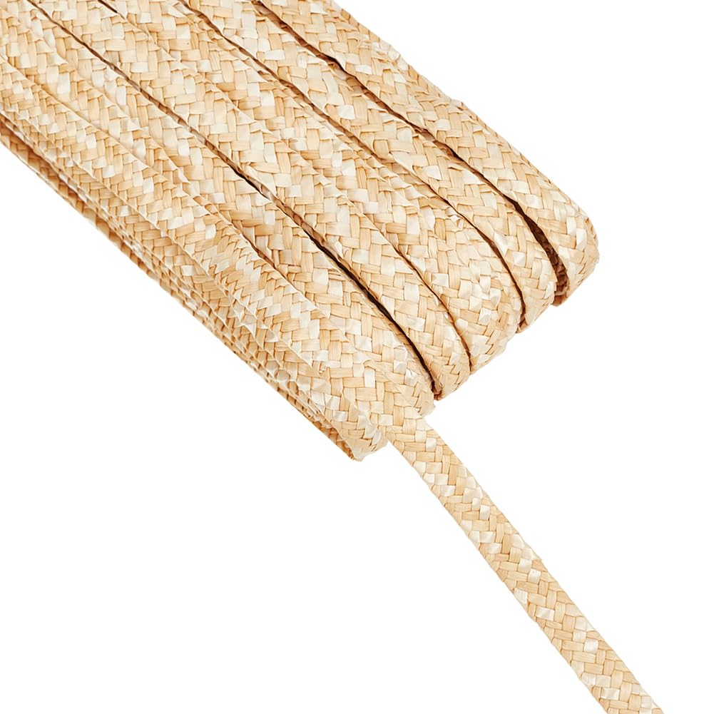 FINGERINSPIRE 54.6 Yards Wheat Straw Ribbon for Hat Making 3/8 inch Wide Millinery Hat Straw Braid Ribbon Blanched Almond Color Natural Wheat Straw Hat Making DIY Craft Accessories