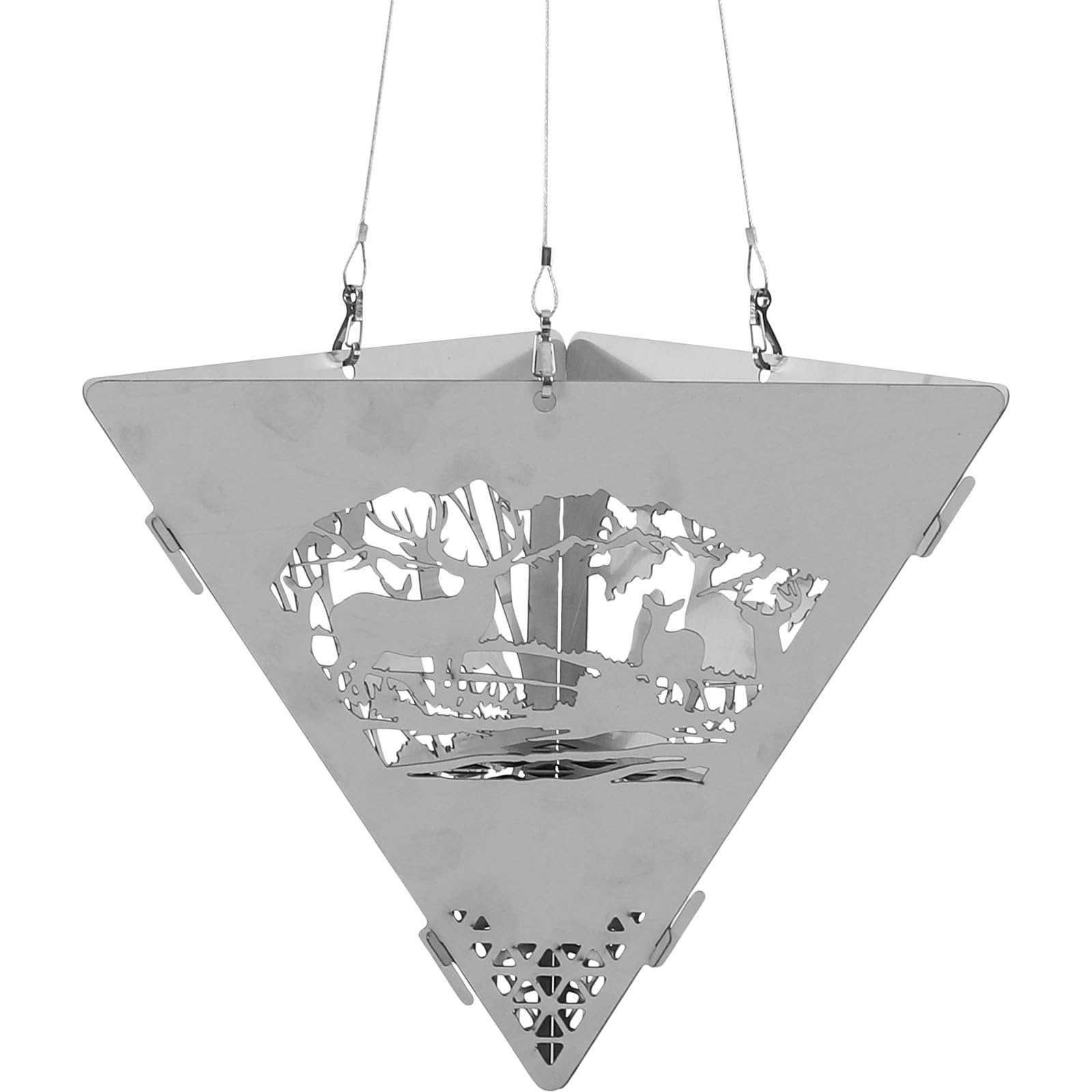 Fornello da Campeggio a Triangolo Sospeso in Acciaio Inox, Barbecue da Campeggio, Argento, Facile da Montare, per Attività All'aperto e Giardino