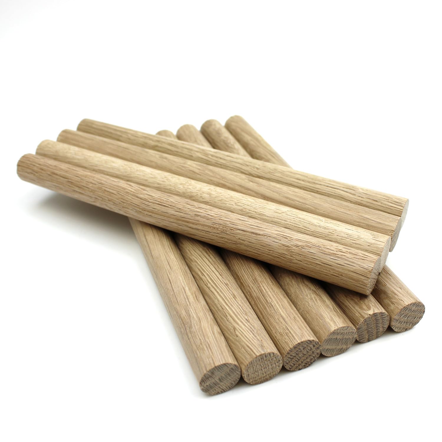 Oakcrafts - 16mm Oak Dowel 200mm Length - Pack of 10 Dowels - European Oak for Craft and DIY Projects