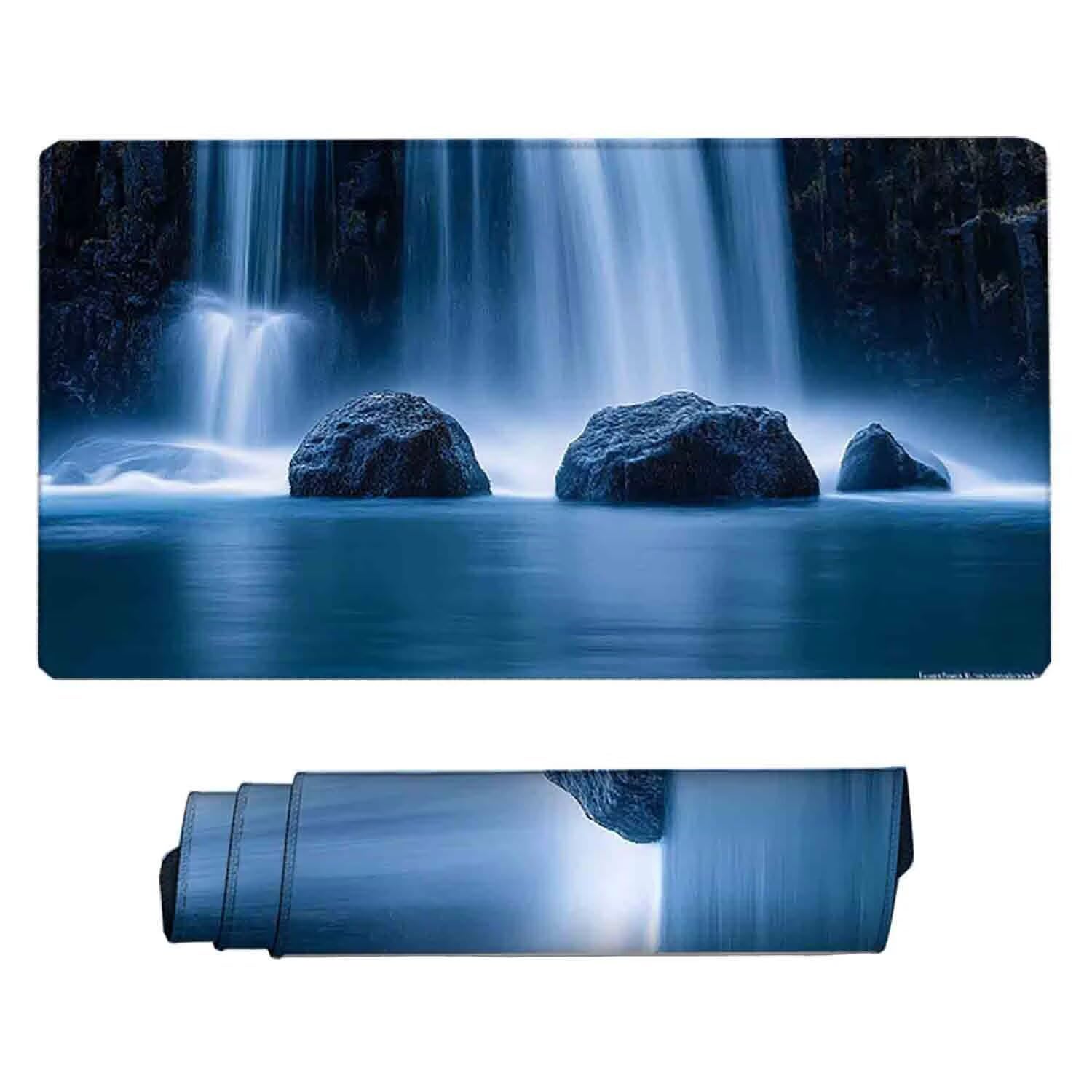 Szara podkładka pod mysz Jesienna podkładka pod mysz XXL 1000 x 500 mm Podkładka pod mysz z przeszytymi krawędziami i gumową podstawą antypoślizgowa podkładka pod mysz XXL do komputera, laptopa