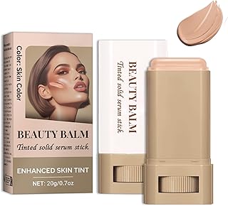 Tinted Solid Serum Foundation Stick – Skin Color | Lightweight Buildable Coverage, Natural Finish, 20g Travel-Friendly Makeup Stick for All Skin Types (Skin Color Shade)