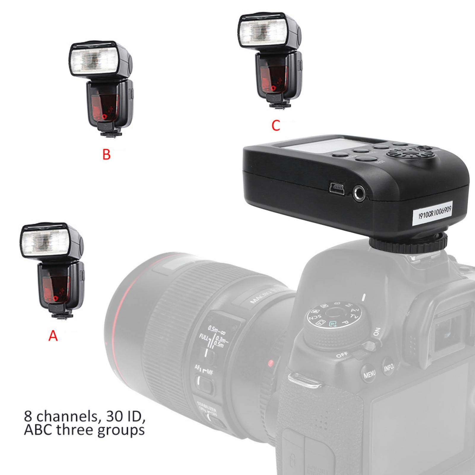 Trigger Flash Wireless, 2.4G 8 Canali 1 / 8000s Sincronizzazione Ad Alta velocità Display LCD Trigger Flash, per Fotocamera