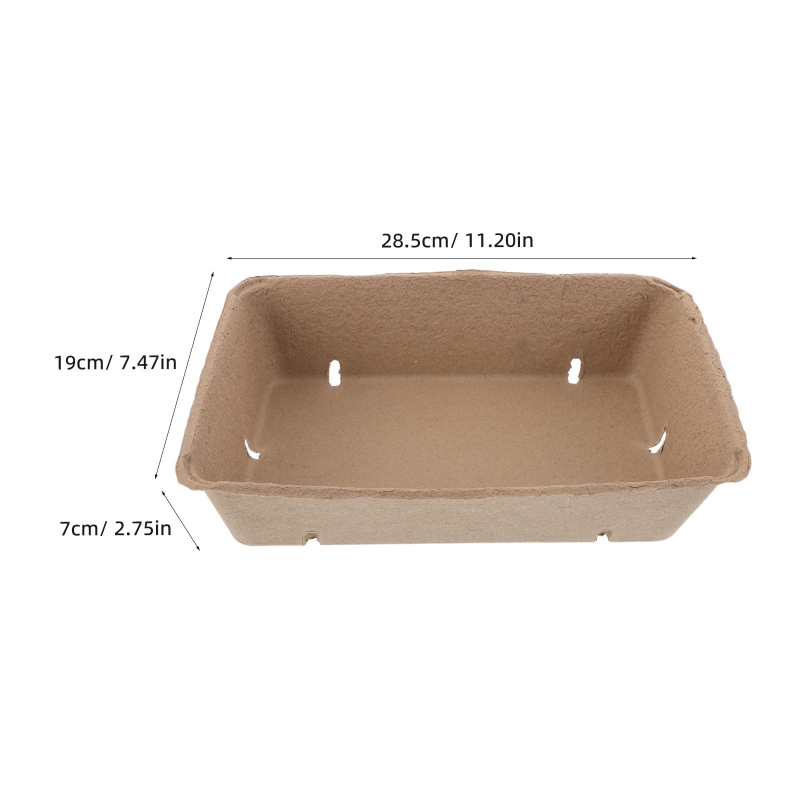 Operitacx 20 Pezzi Cestino Porta-bacche in Fibra di Polpa Beige Ventilato, Vassoio Multiuso per Fragole e Verdure per Mercati e Bancarelle