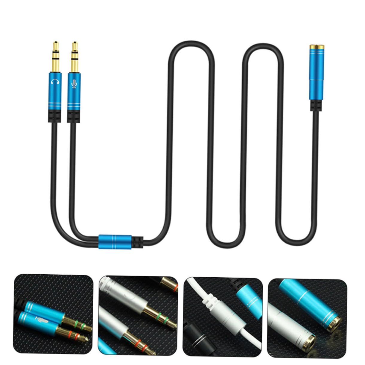 Gatuida 10pezzi Cavo Splitter Audio y Per Microfono e Cuffie Adattatore Pratico Per Computer e Dispositivi Con Doppio Jack Design Compatto e Funzionale Per Videochiamate e Musica Movimento