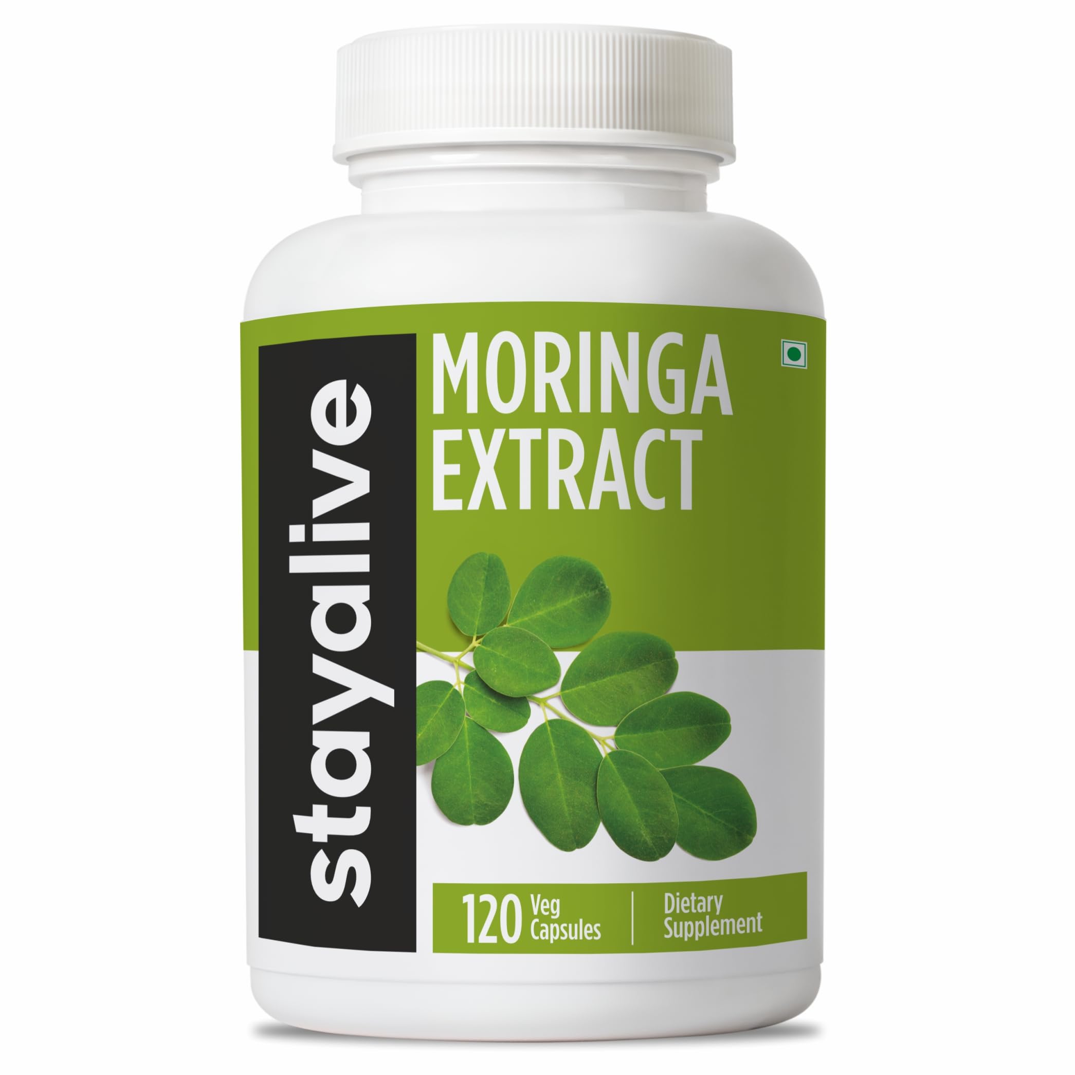 Moringa Capsules 1000mg, 20:1 Extract, 120 Pills, Green Superfood with Extra Strength, 100% Pure Oleifera Leaf Powder, 2 Months Supply, All Natural, Non-GMO & Gluten Free Moringa Supplement
