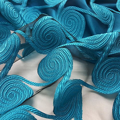 Gohd Golden Ocean Home Decor CIRCLE CYCLE Clipped Voile. Voile Jacquard Window Curtain Drape With Attached Fancy Valance And Taffeta Backing. 2Pcs Set. Each Pc 54 Inch Wide X 84 Inch Drop + 18 Inch Valance.  thumb #6