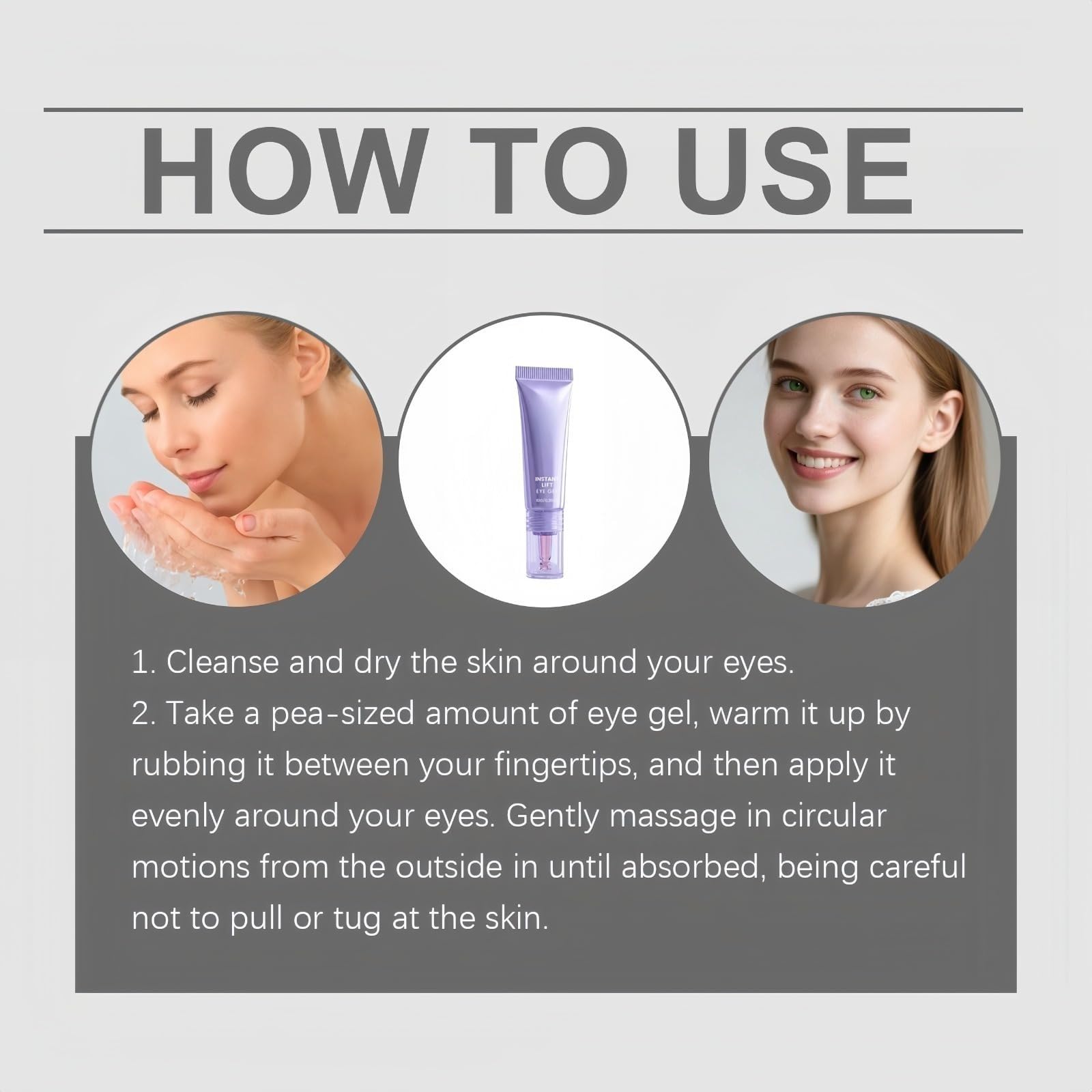 Gel lifting istantaneo per gli occhi, Retinol Creme Contorno Occhi, Anti-occhiaie, Crema Riparatrice Occhi Idratante, Corregge rughe, tasche, occhiaie e rilassamento del contorno oculare. | Idratare e levigare la pelle del contorno occhi.