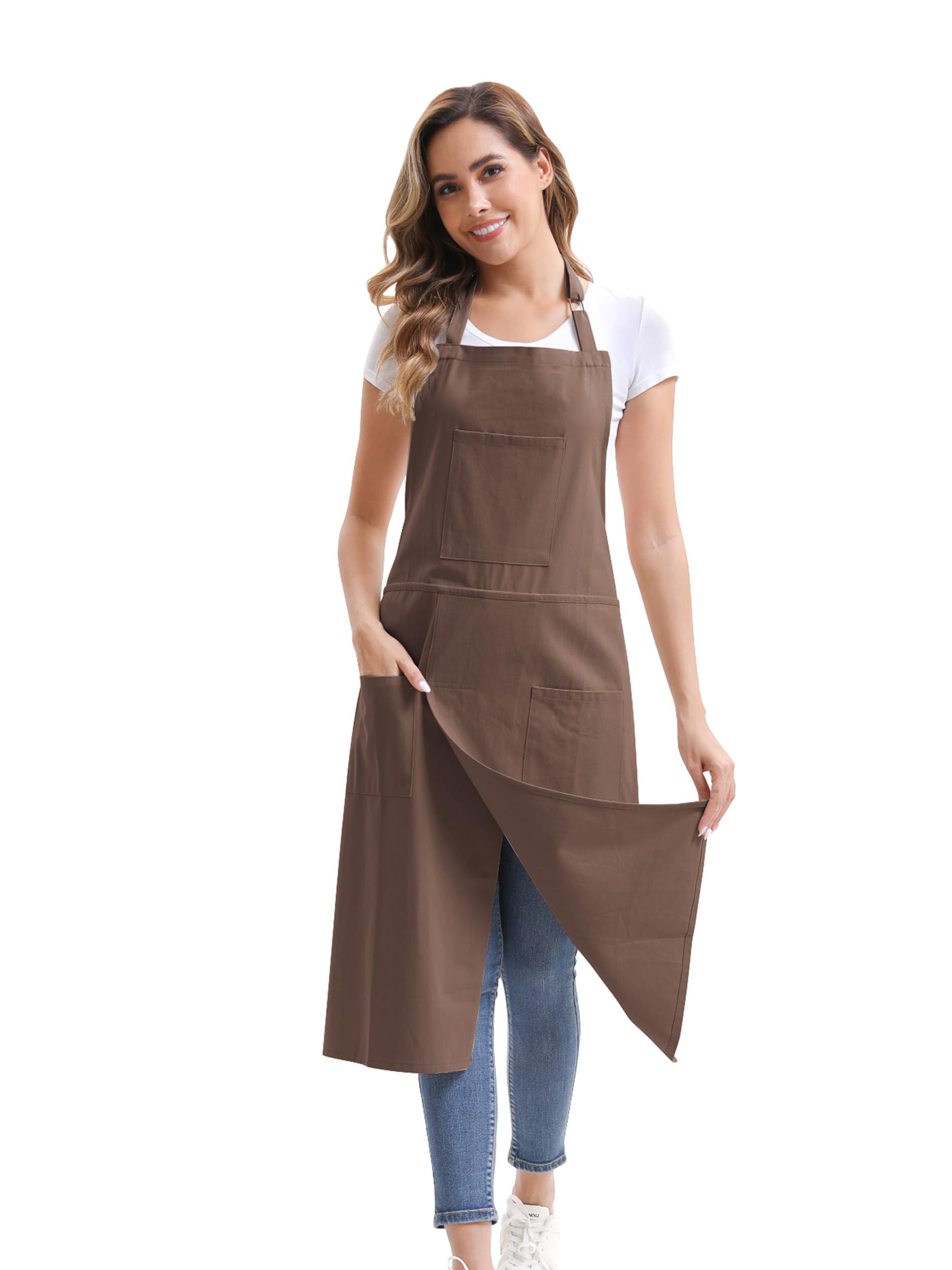 Nanxson Grembiule da ceramica Grembiule a gambe divise per uomini e donne, grembiule artistico regolabile a copertura totale per artigianato, pittura, parrucchiere, giardinaggio