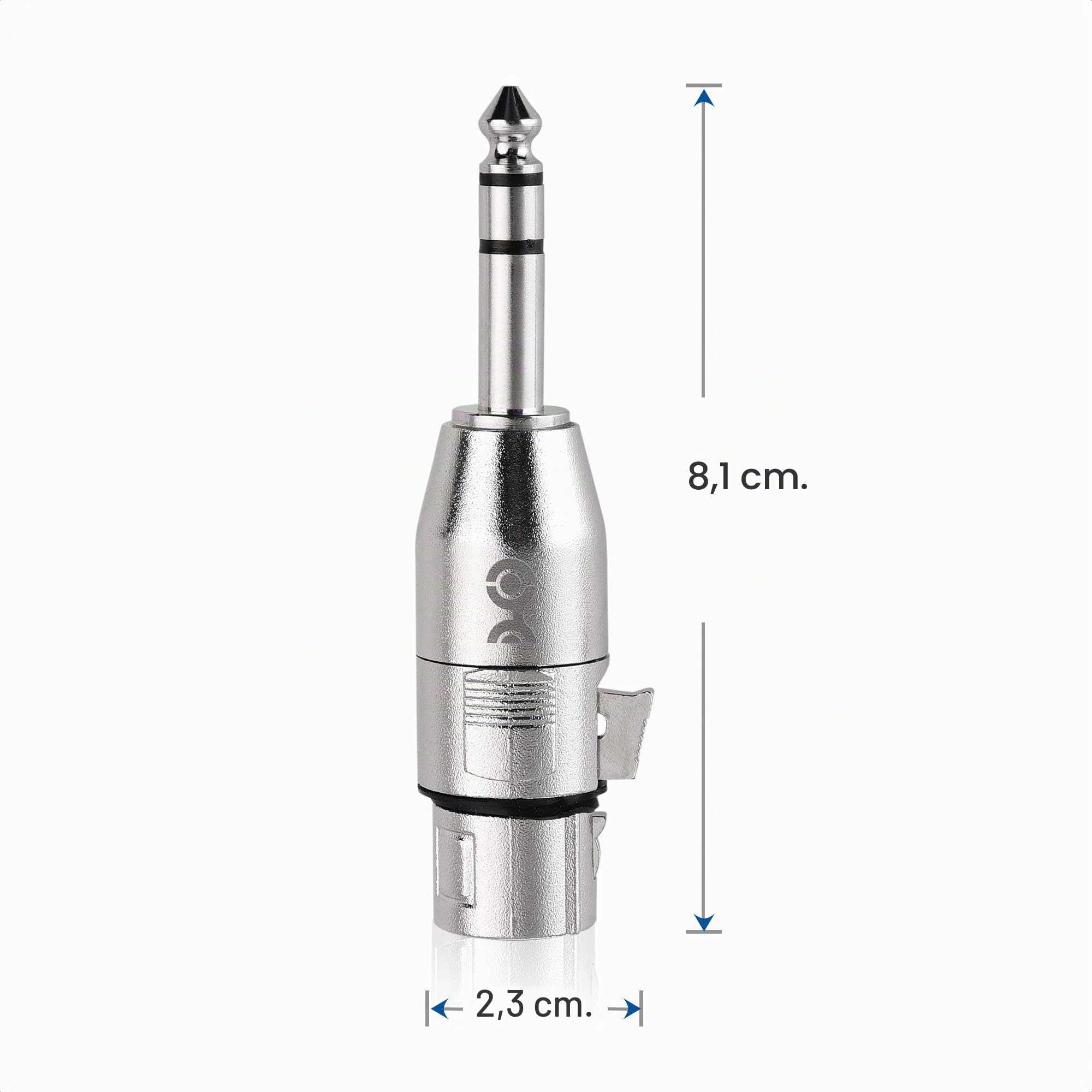Cable Matters Lot de 2 adaptateurs 6,35 mm TRS vers XLR (adaptateur jack XLR, adaptateur xlr femelle jack 6,.35 male) - Mâle vers femelle