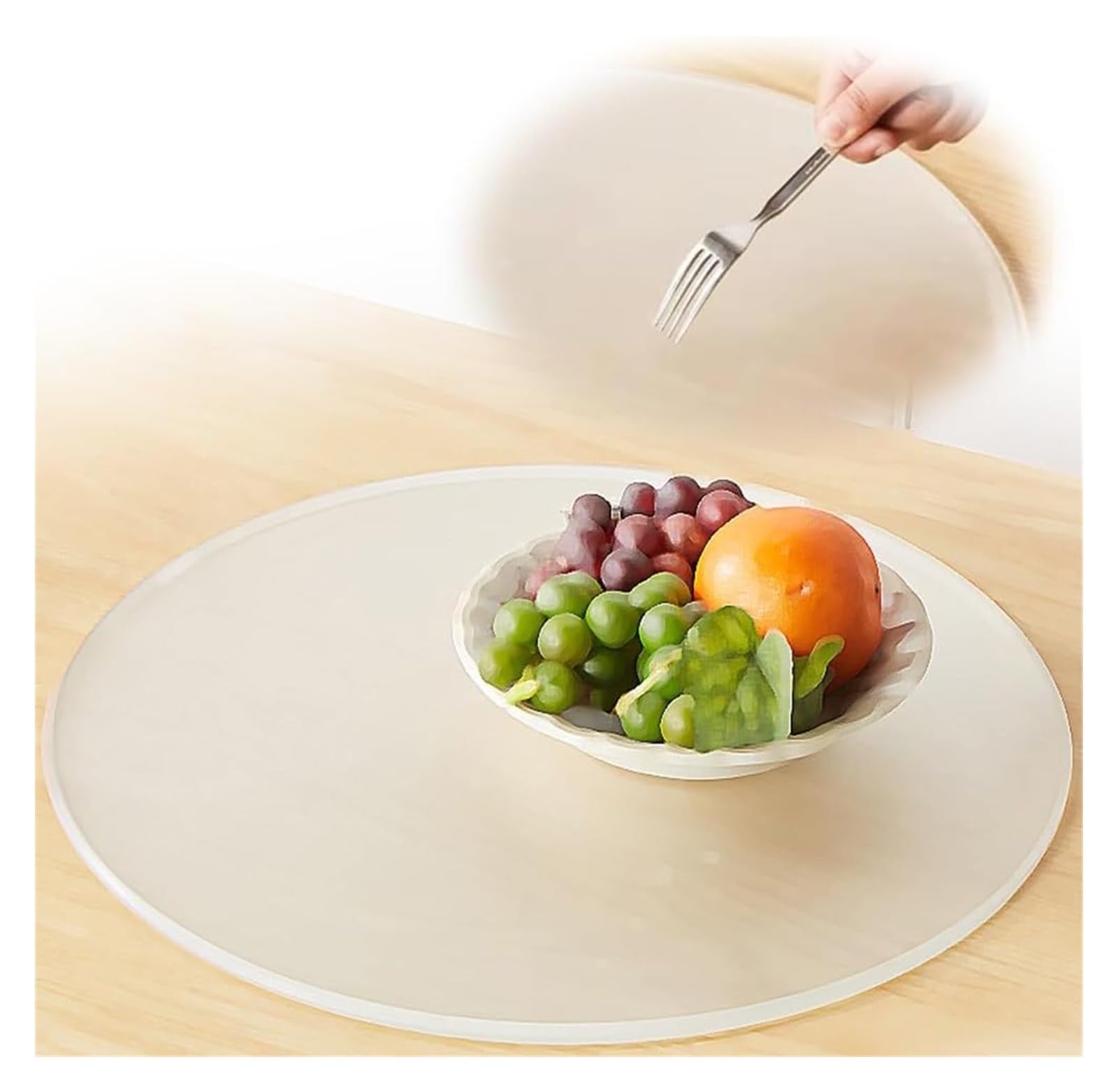 Mesa de comedor giratoria con parte superior de cristal, bandeja de servicio para restaurante, mesa giratoria Lazy Susan, plato redondo de vidrio de 20.8 pulgadas