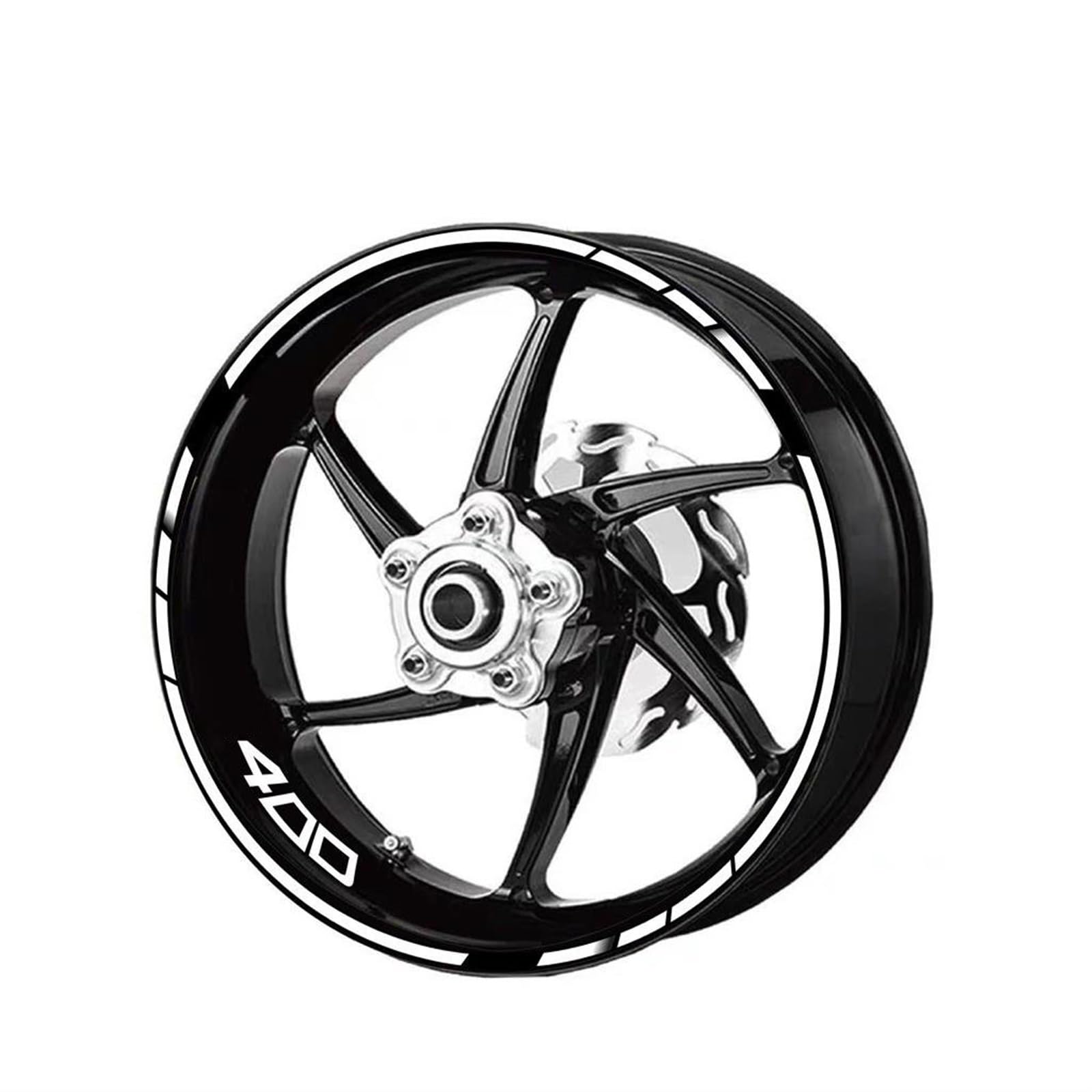 1 Set of Motorcycle Wheel Stickers Stripes Rim for Kawasaki for Z400 Motorbike(Color9)