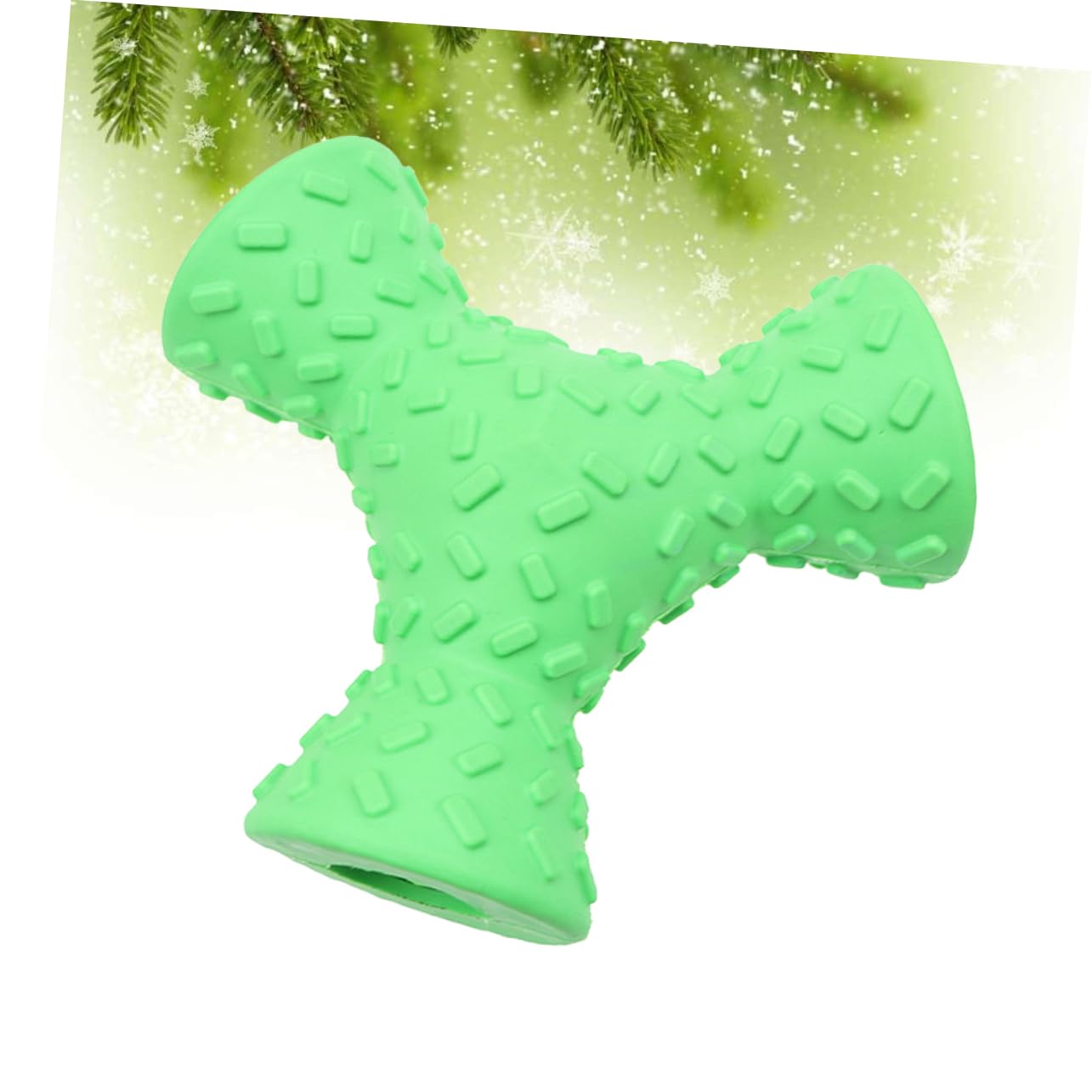 WOONEKY 3 Hole Treat Dispensing Dog Toy - Natural Rubber Puzzle Feeder & Chew Toy