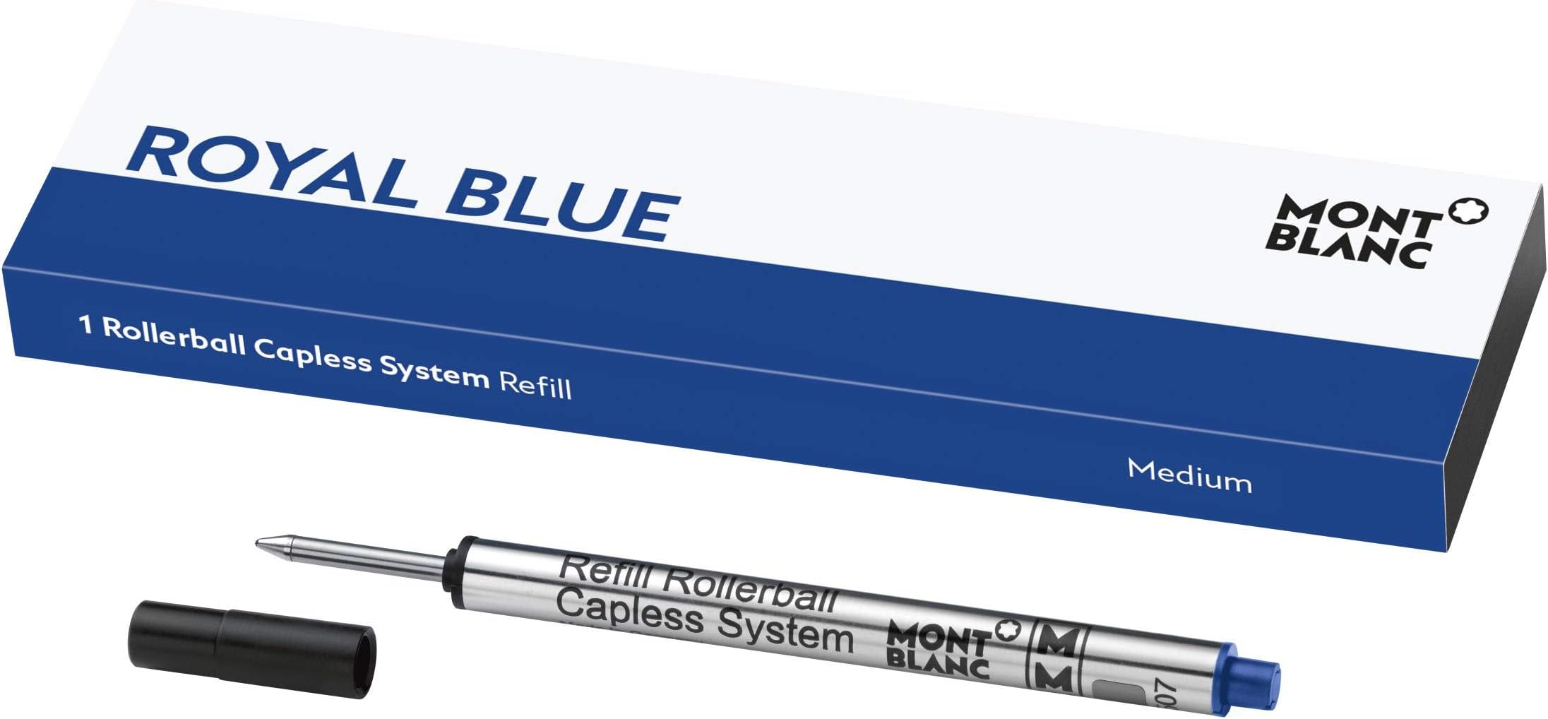 MONT BLANC Rollerball Capless System Refill (M) Pacific Blue 113778-Pen Refills With A Medium Tip-1 X Dark Blue Pen Cartridge