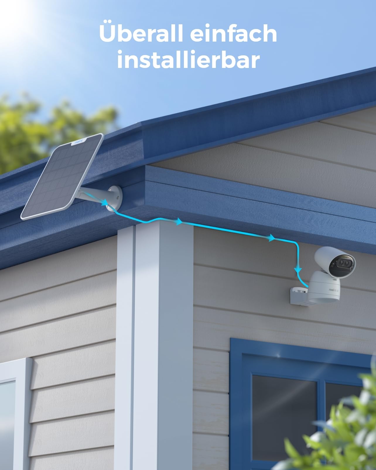 Reolink 4K Solar Überwachungskamera Aussen Akku mit 360° PTZ, Auto-Tracking, Dual Lens, 8MP WLAN Kamera Outdoor, 30m Farbnachtsicht, KI-Erkennung, 2.4/5GHz WLAN, Argus Track+6W Solarpanel
