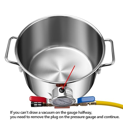 Miniatura 2 de Cámara de vacío de 3 galones con bomba, kit de cámara de desgasificación de acero inoxidable 304 con bomba de vacío de 4.5 CFM 13 HP, para