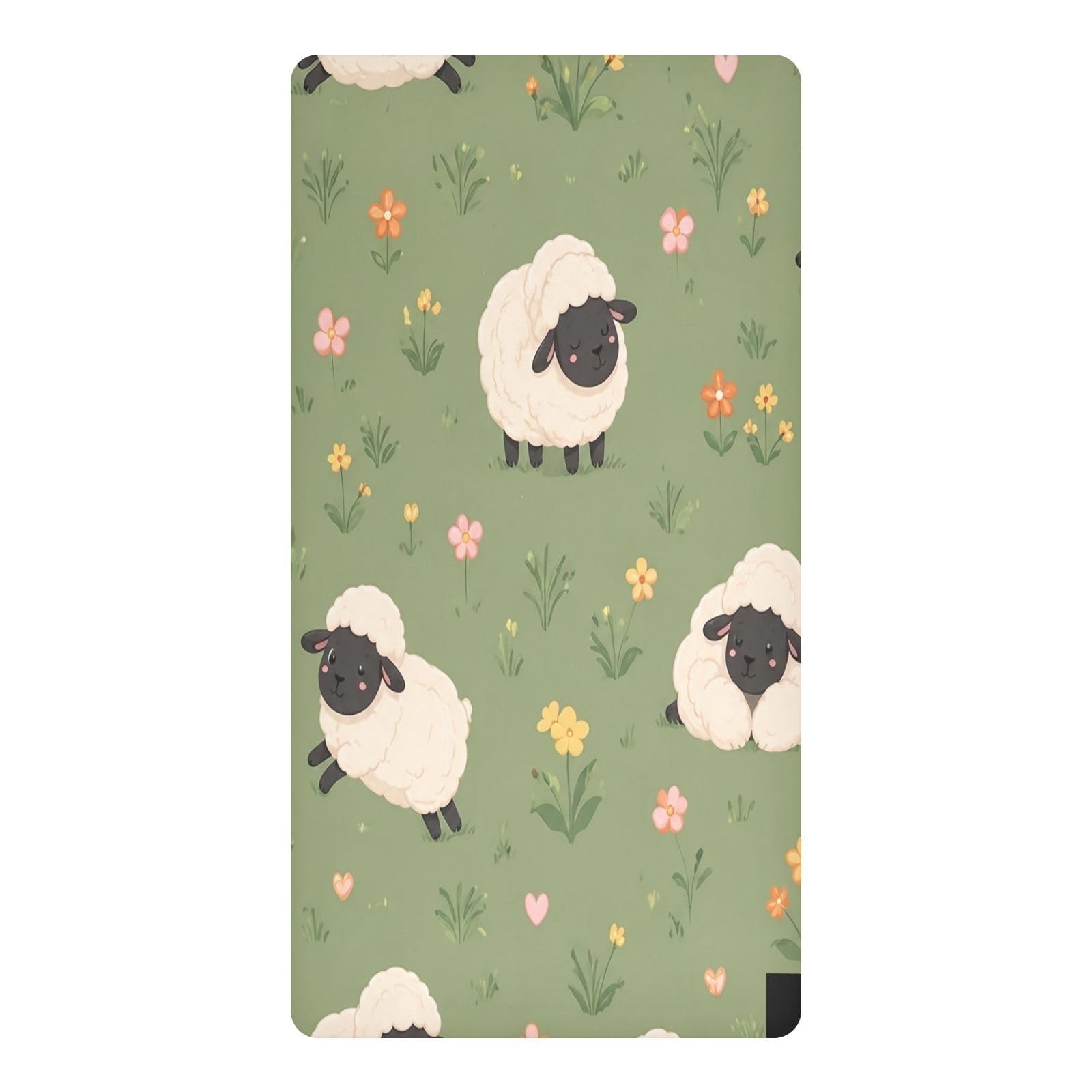 BOESI Meadow Sheep Waterproof Crib Sheet,Fitted Mattress Protector