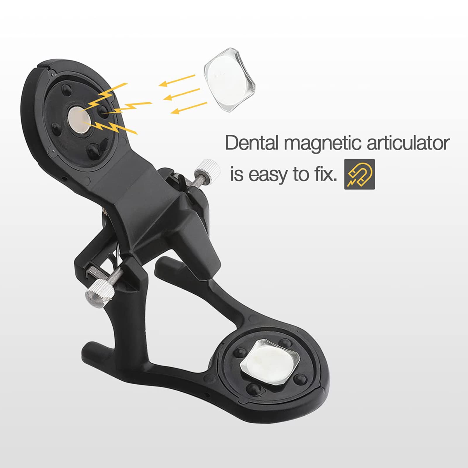 2 Piezas Articulador Magnético Ajustable para Dentaduras Postizas Articulador Pequeño Equipo De Laboratorio Dental Herramienta para Laboratorio Dental