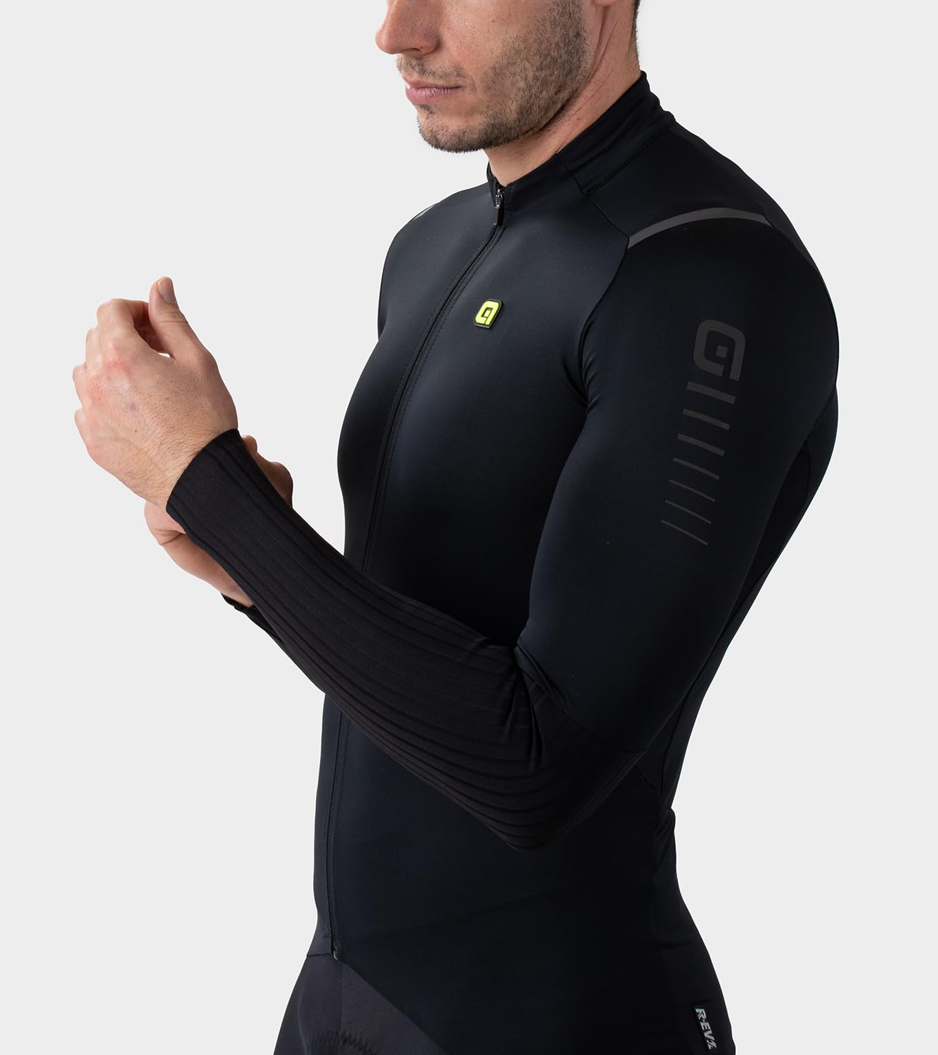 Alé Cycling Męskie koszulki z długim rękawem R-EV1 Warm Race 2.0, czarne, S