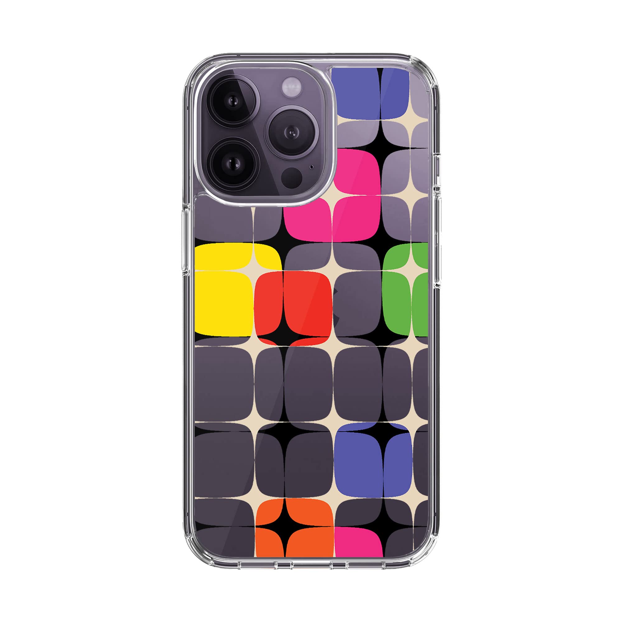 Stylizedd Classic Clear Compatible With iPhone 15 Pro, Hybrid Soft Case Flexible Edges Anti Drop TPU PC Gel Thin Transparent Cover - 70's Star