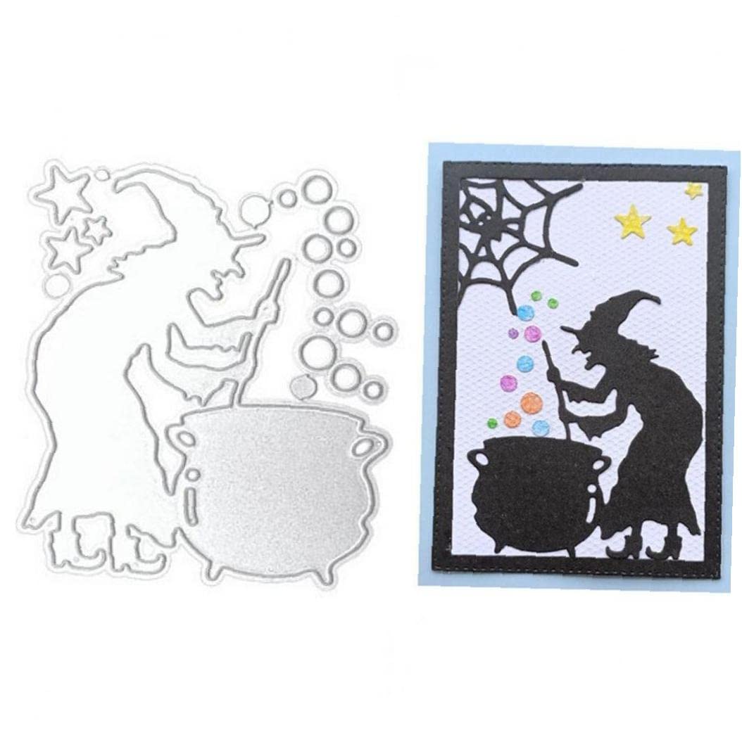 Danlai As Shown Metal Cutting Halloween Theme Witch Spider Paper Die Cuts Scrapbooking Embossing Stencil Template For Paper Card Making