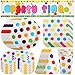Stoviglie per Feste Multicolori Kit di Stoviglie per Feste di Compleanno da 35 pezzi, Stoviglie per Feste Multicolori, Set per Feste di Compleanno a Tema a Pois Colorati per Ragazzi e Ragazze