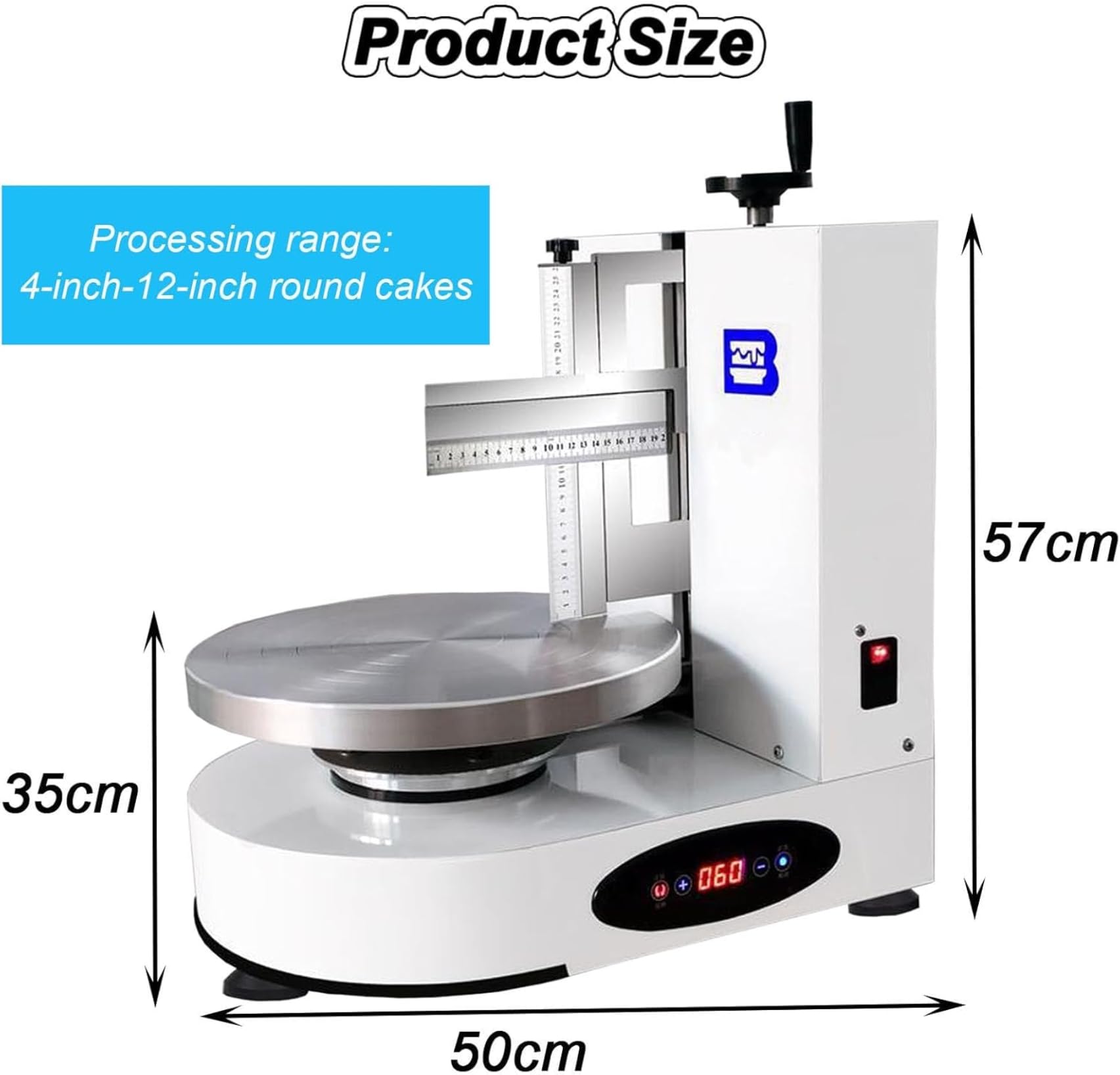 Máquina para Decorar Pasteles de cumpleaños con una Capa Suave de Crema, máquina para Extender Crema de Mantequilla en Pasteles de 4 a 12 Pulgadas, Herramienta Ajustable ~/